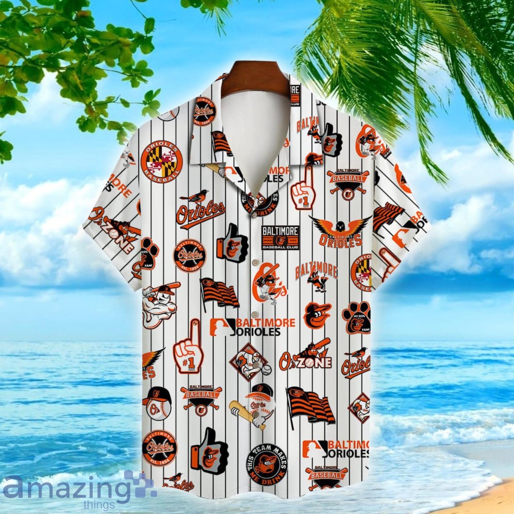 Baltimore Orioles MLB Cool Striped Style Hawaiian Shirt For Fans