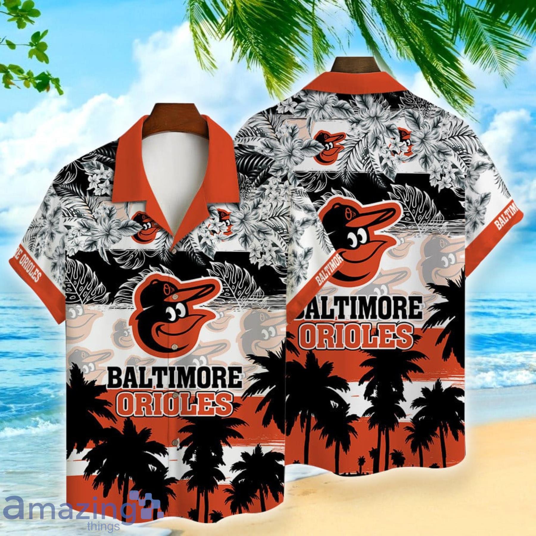 Orioles Hawaiian Shirt Coconut Tree Logo Baltimore Orioles Gift