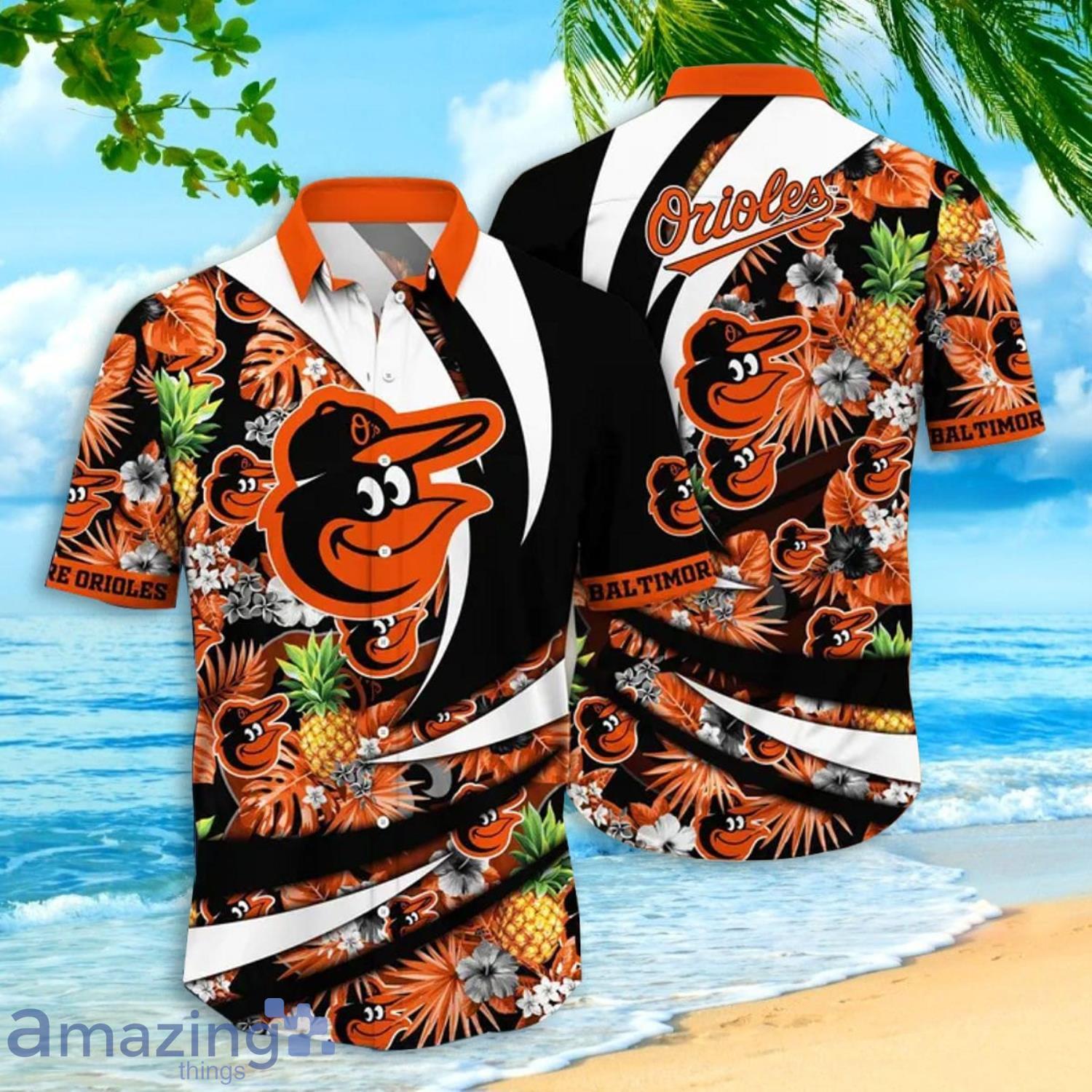 Personalized Baltimore Orioles Baseball All Over Print 3D Hawaiian Shirt -  White - T-shirts Low Price