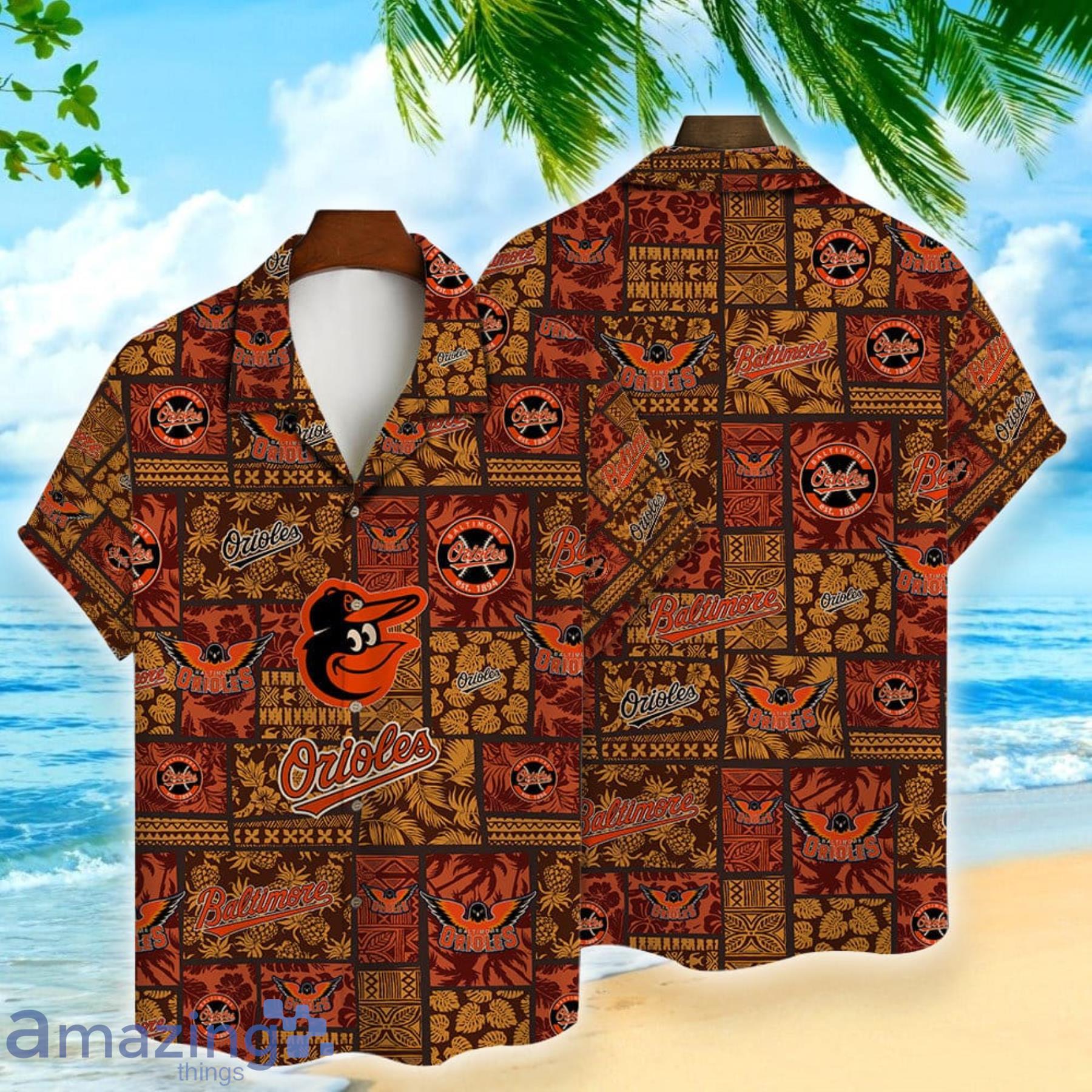 Baltimore Orioles Vintage Pattern Major League Baseball Hawaiian Shirt Summer Gift For Fans Product Photo 1