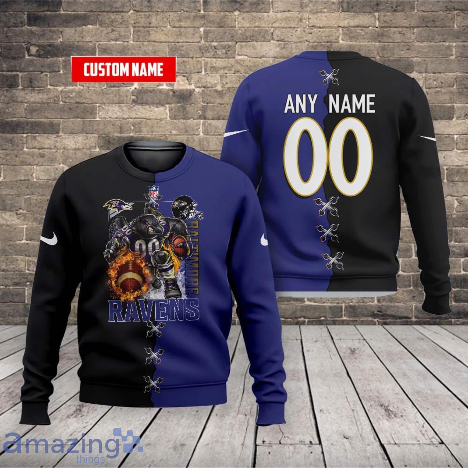 Baltimore Ravens Nfl Custom Name And Number T Shirt Sweatshirt