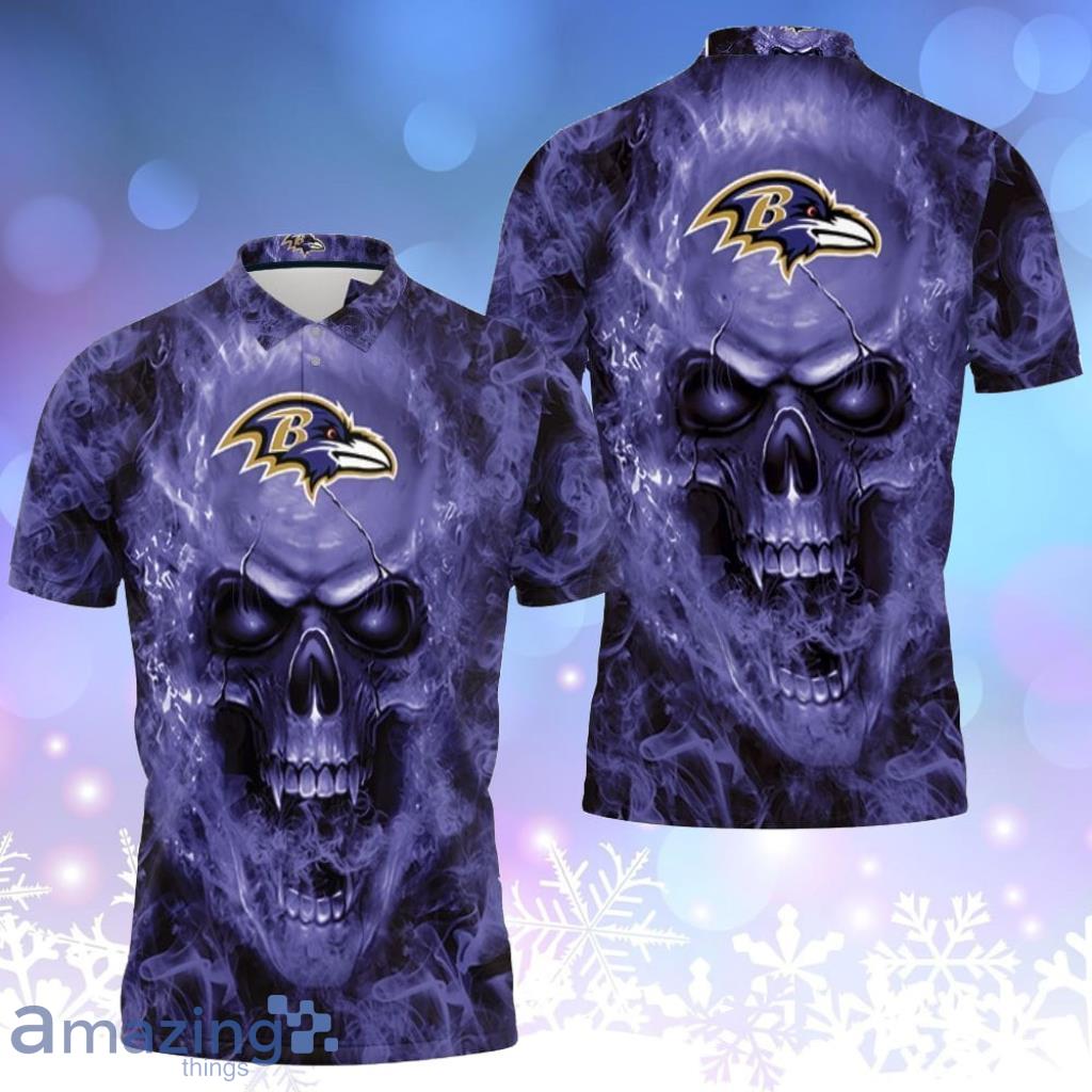 Baltimore Ravens NFL Fans Skull Polo Shirt Gift For Fans Product Photo 1
