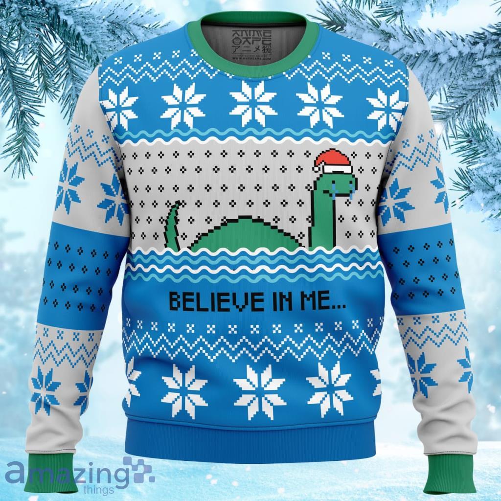 Believe in me...Nessie Ugly Christmas Sweater 3D For Men And Women Product Photo 1
