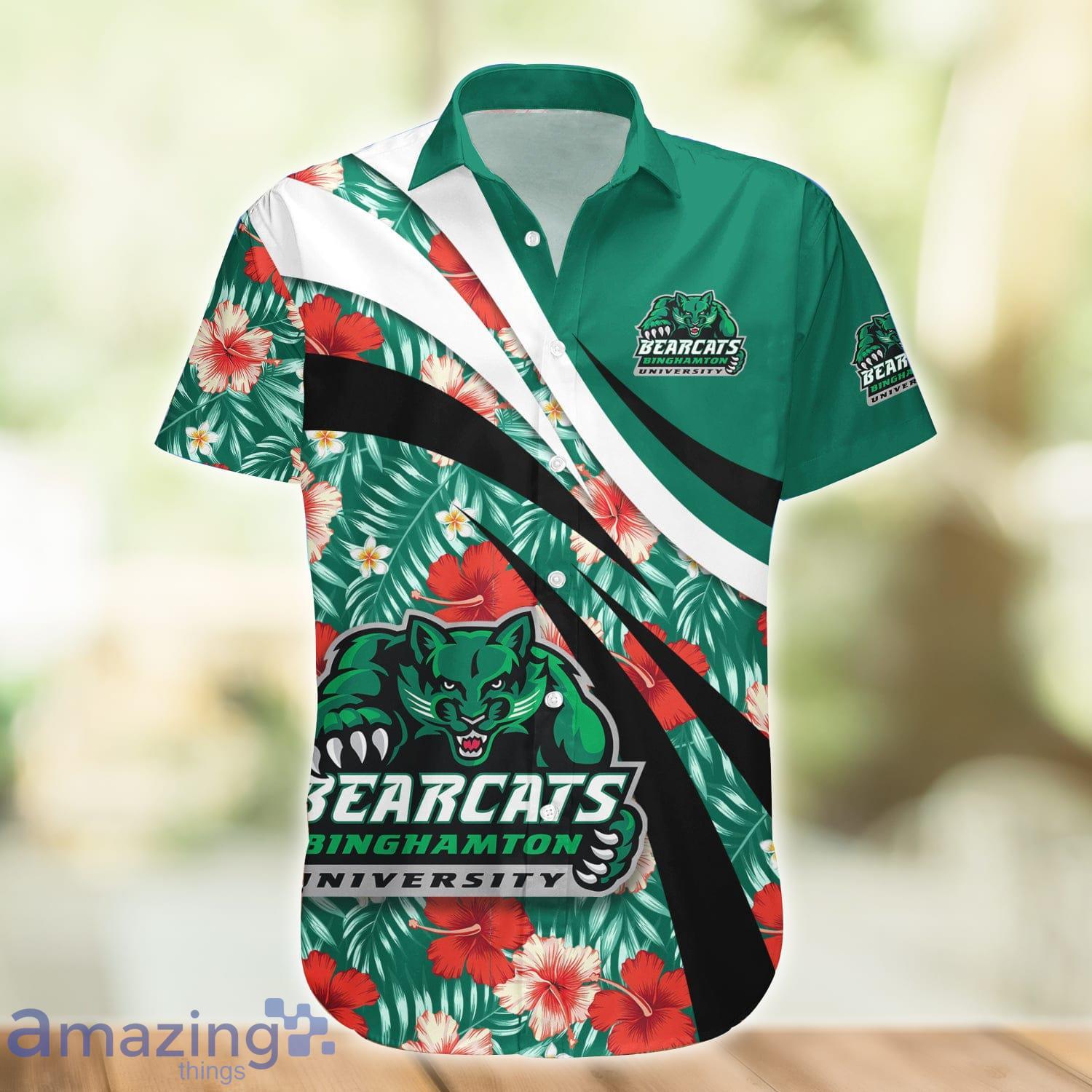 Binghamton Bearcats NCAA Hibiscus Flower Pattern Aloha Hawaiian Shirt Product Photo 1