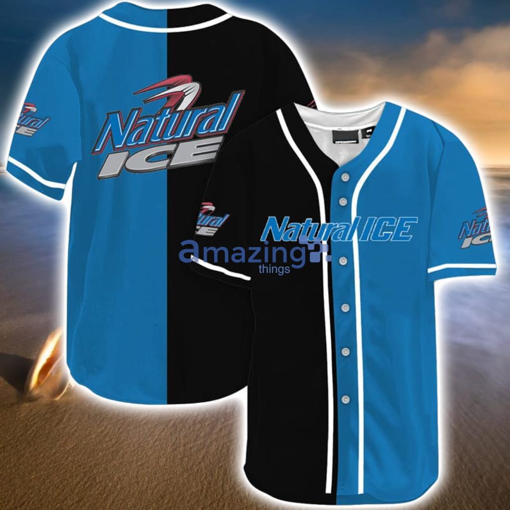 Black And Blue Split Natural Ice Baseball Jersey Shirt For Men And Women Product Photo 1