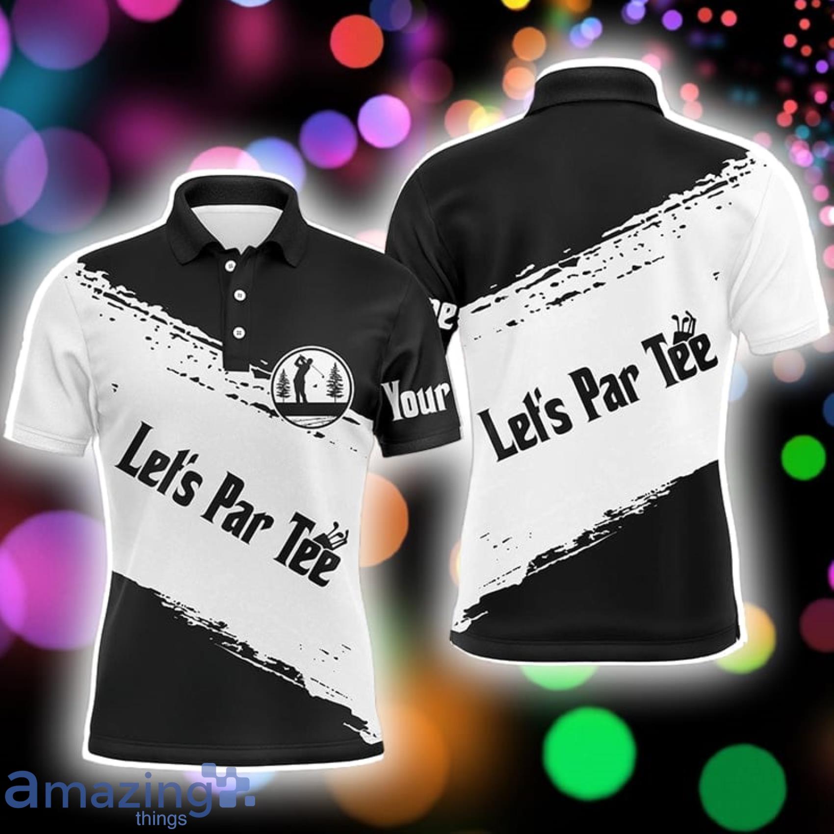 Black And White Custom Name Let's Par Tee Best Polo Shirt For Men And Women image Black And White Custom Name Let's Par Tee Best Polo Shirt For Men And Women Product Photo 1