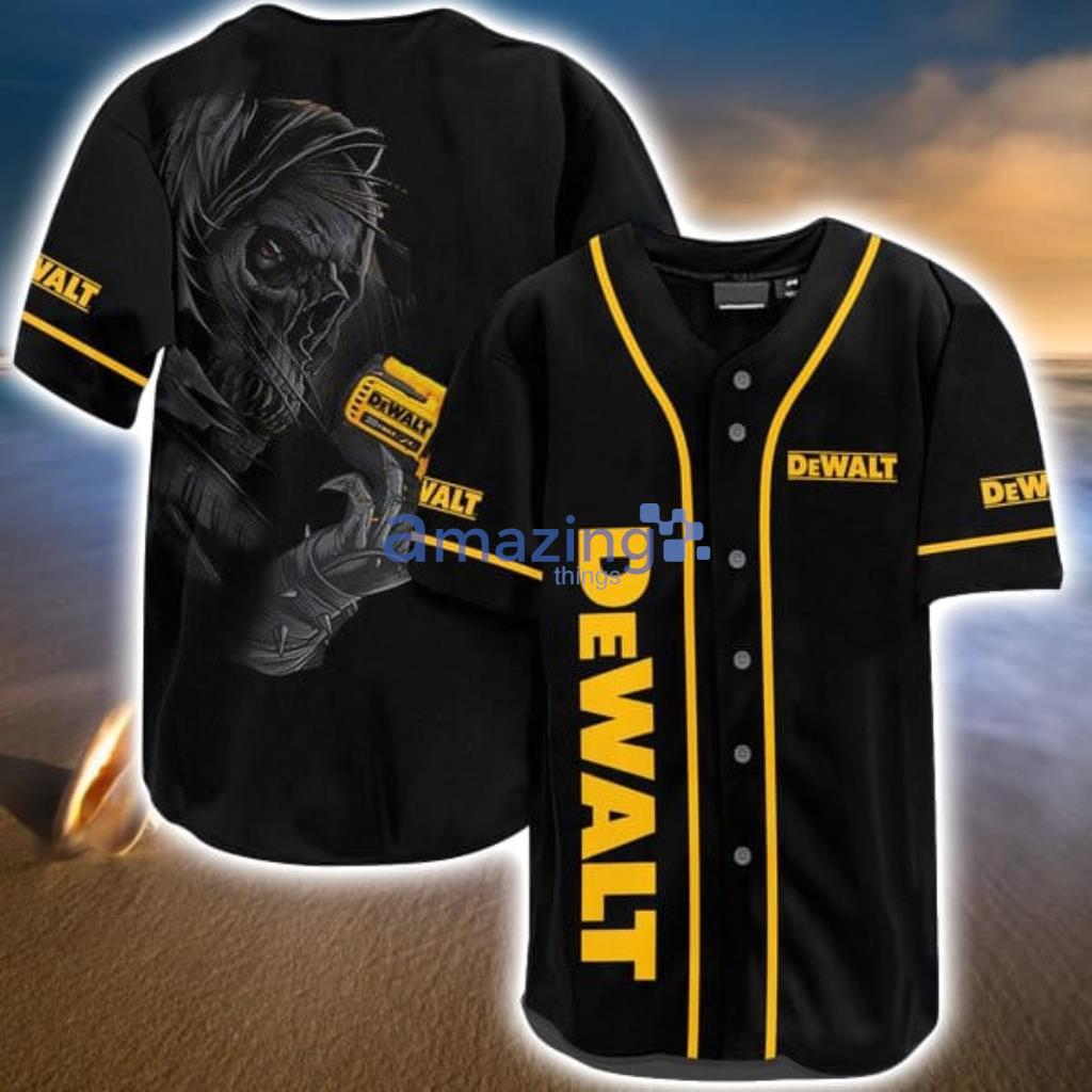 Black Skull Dewalt Baseball Jersey Shirt For Men And Women Product Photo 1