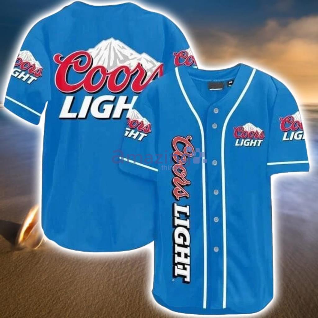 Blue Coors Light Beer Baseball Jersey Shirt For Men And Women Product Photo 1 Blue Coors Light Beer Baseball Jersey Shirt For Men And Women Product Photo 1