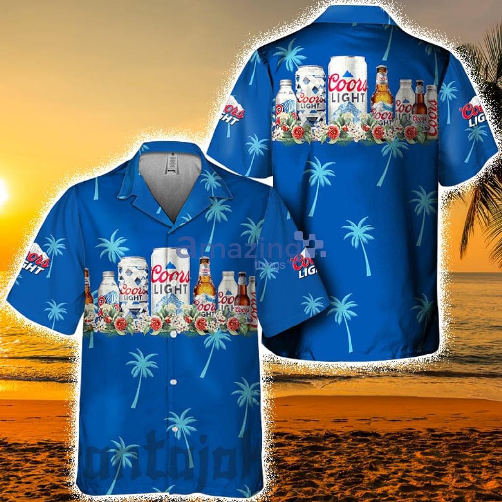 Blue Palm Tree Coors Light Hawaiian Shirt For Men And Women Product Photo 1
