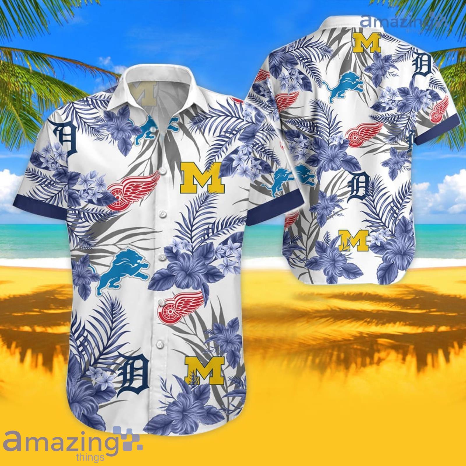 Blue Style Michigan Tropical Hawaiian Shirt For Men And Women Product Photo 1