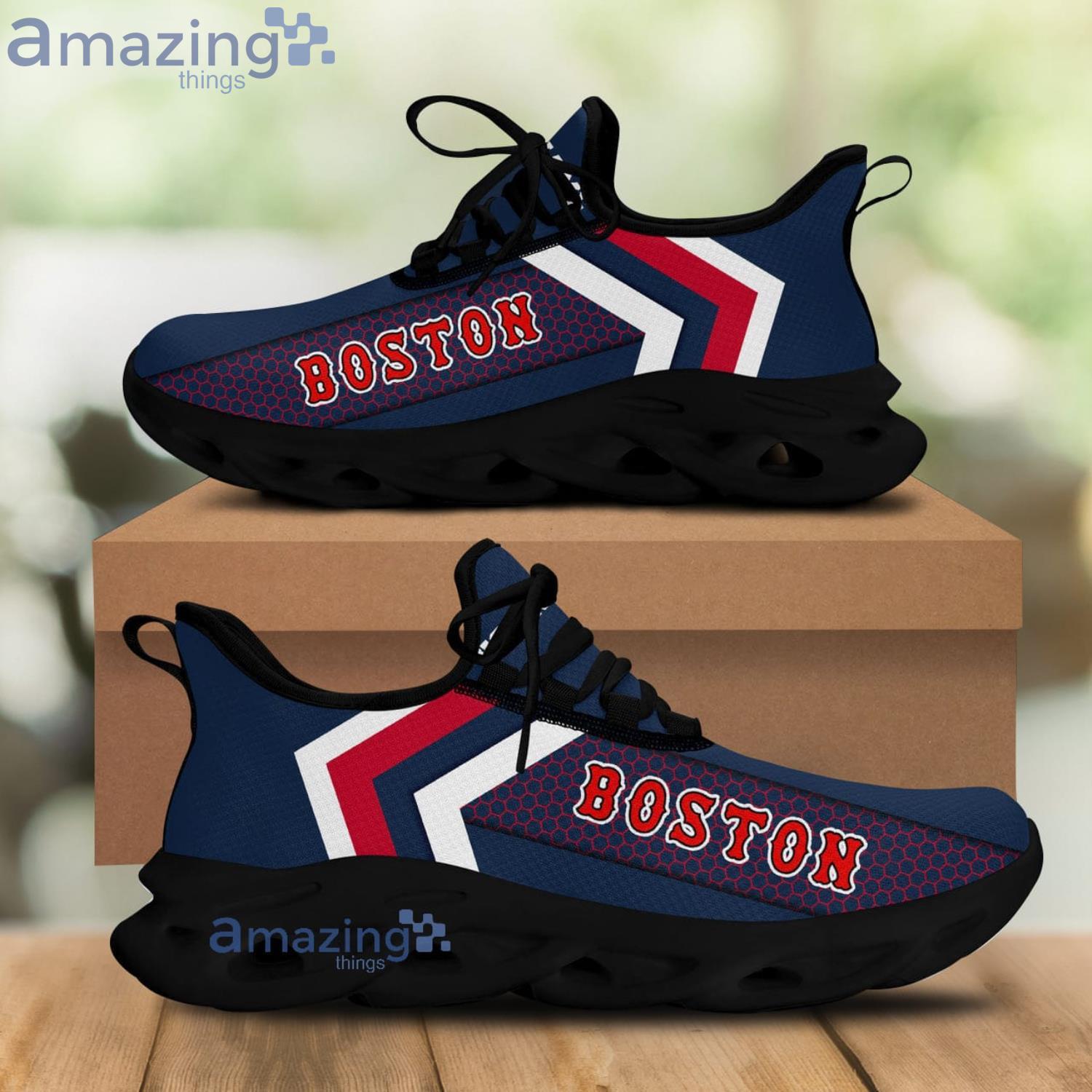 Boston Baseball Red Sox Max Soul Shoes Men And Women Running Sneakers Shoes  For Fans