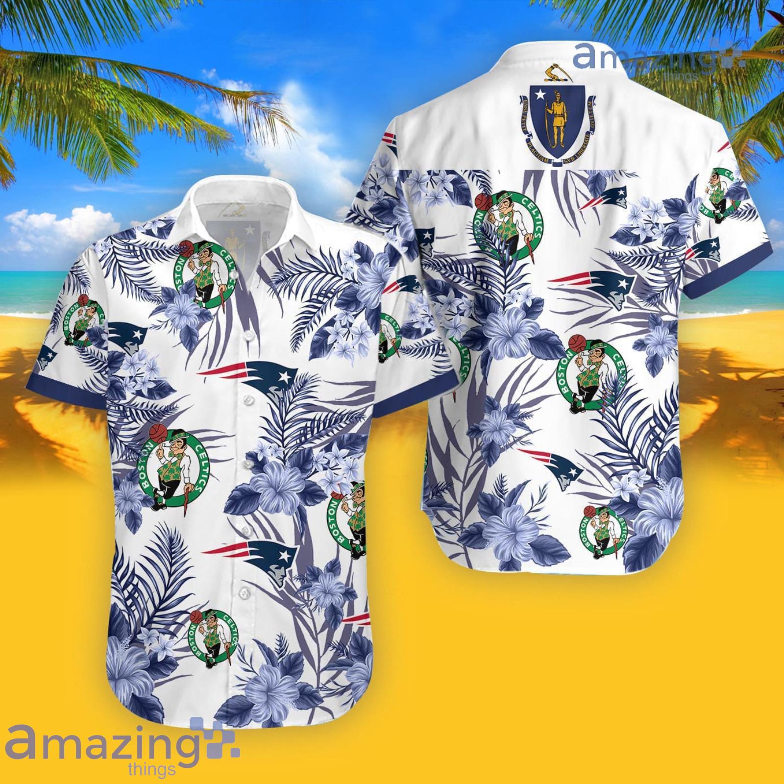 Boston Celtics New England Patriots Hawaiian Shirt For Men And Women Product Photo 1