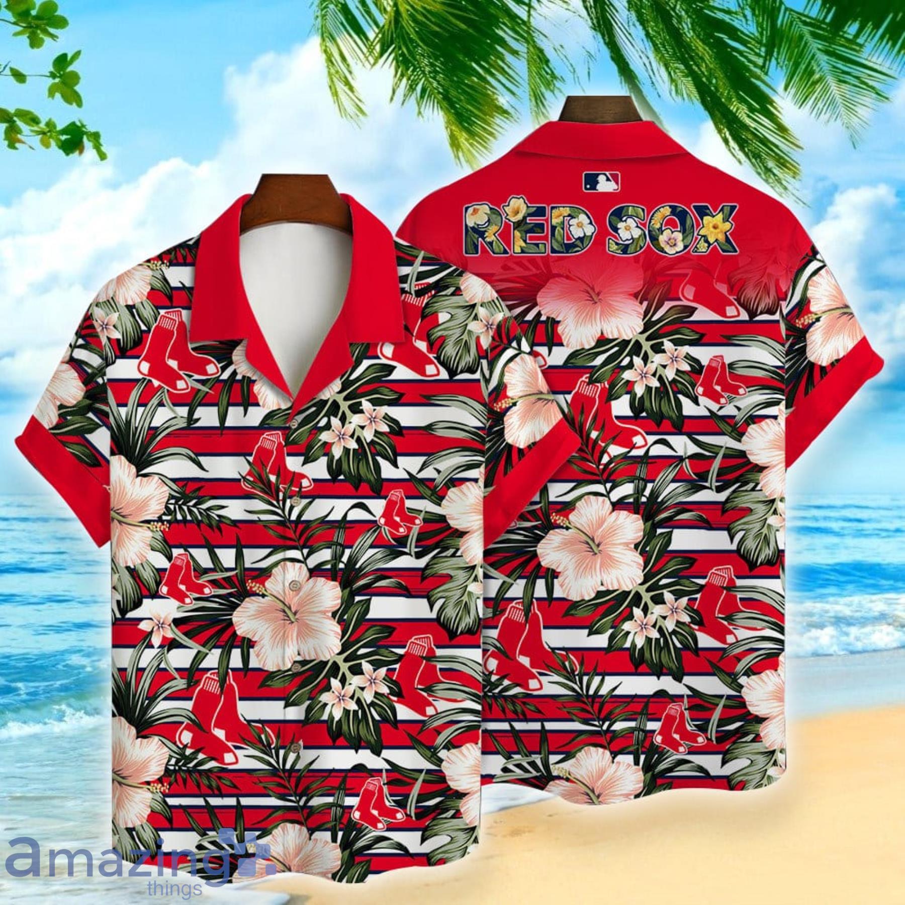 Boston Red Sox MLB Flower All Over Print Unisex Hawaiian Shirt