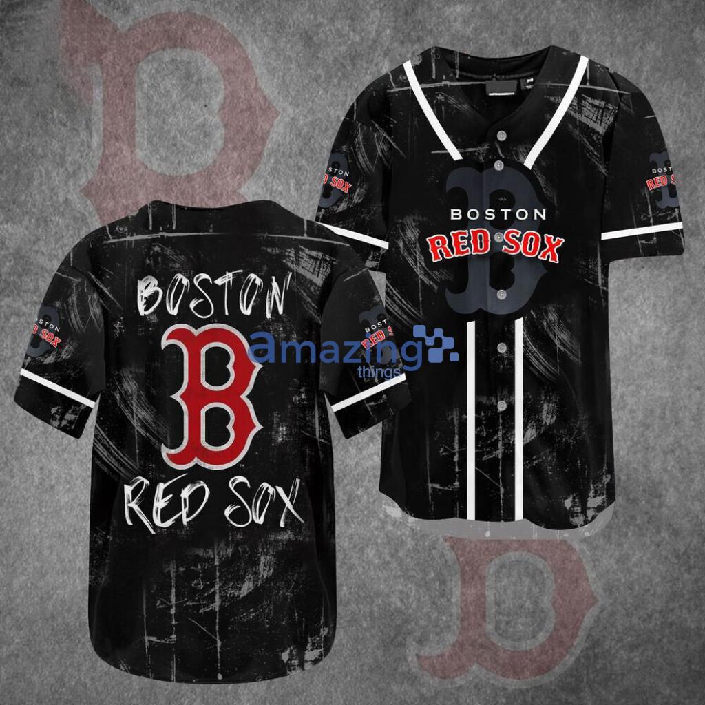 Boston Red Sox Baseball Baseball Jersey Shirt Gift For Fans Black Scratch Motifs Style Best Gift For Fan Product Photo 1