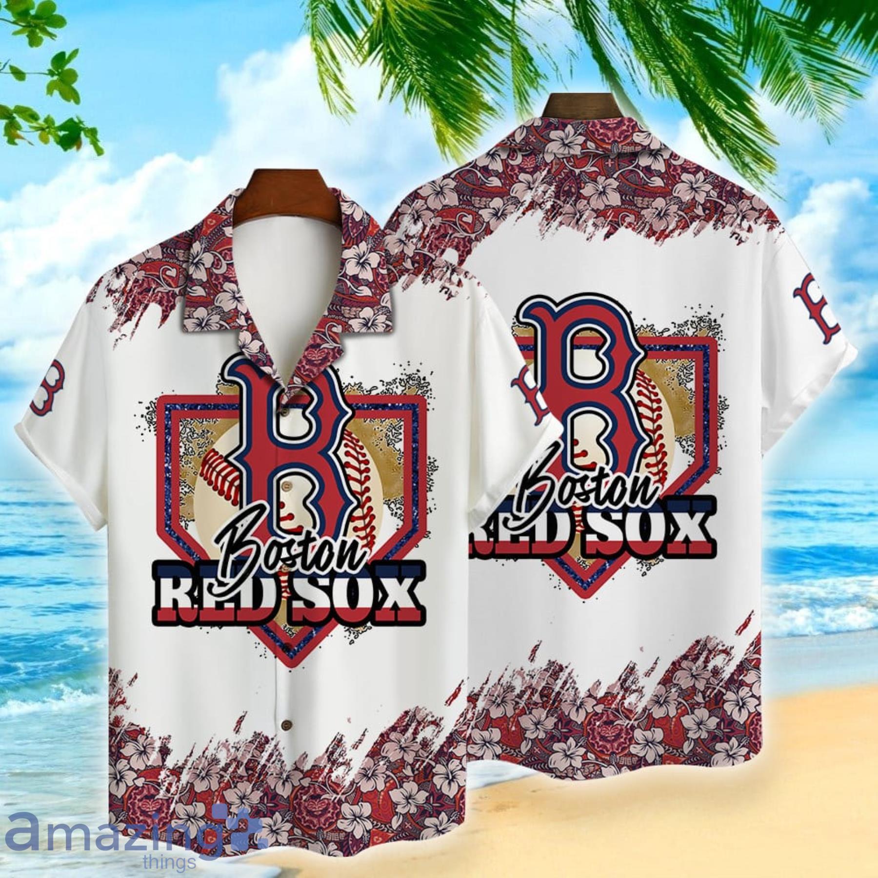 Boston Red Sox MLB Mens Floral Button Up Shirt