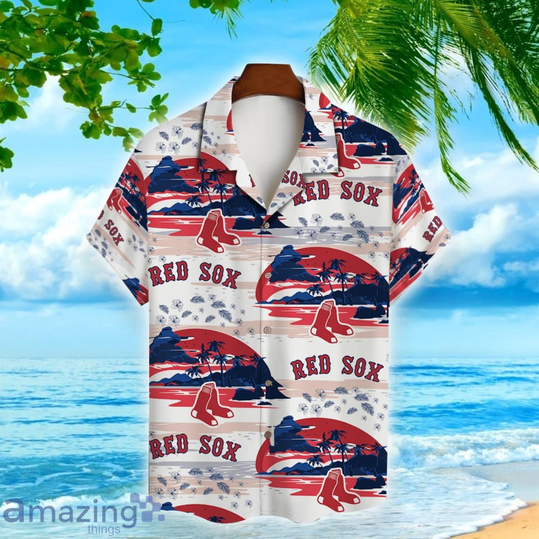 Boston Red Sox Baseball Sport Team Island Pattern Hawaiian Shirt Summer Gift image Boston Red Sox Baseball Sport Team Island Pattern Hawaiian Shirt Summer Gift Product Photo 2