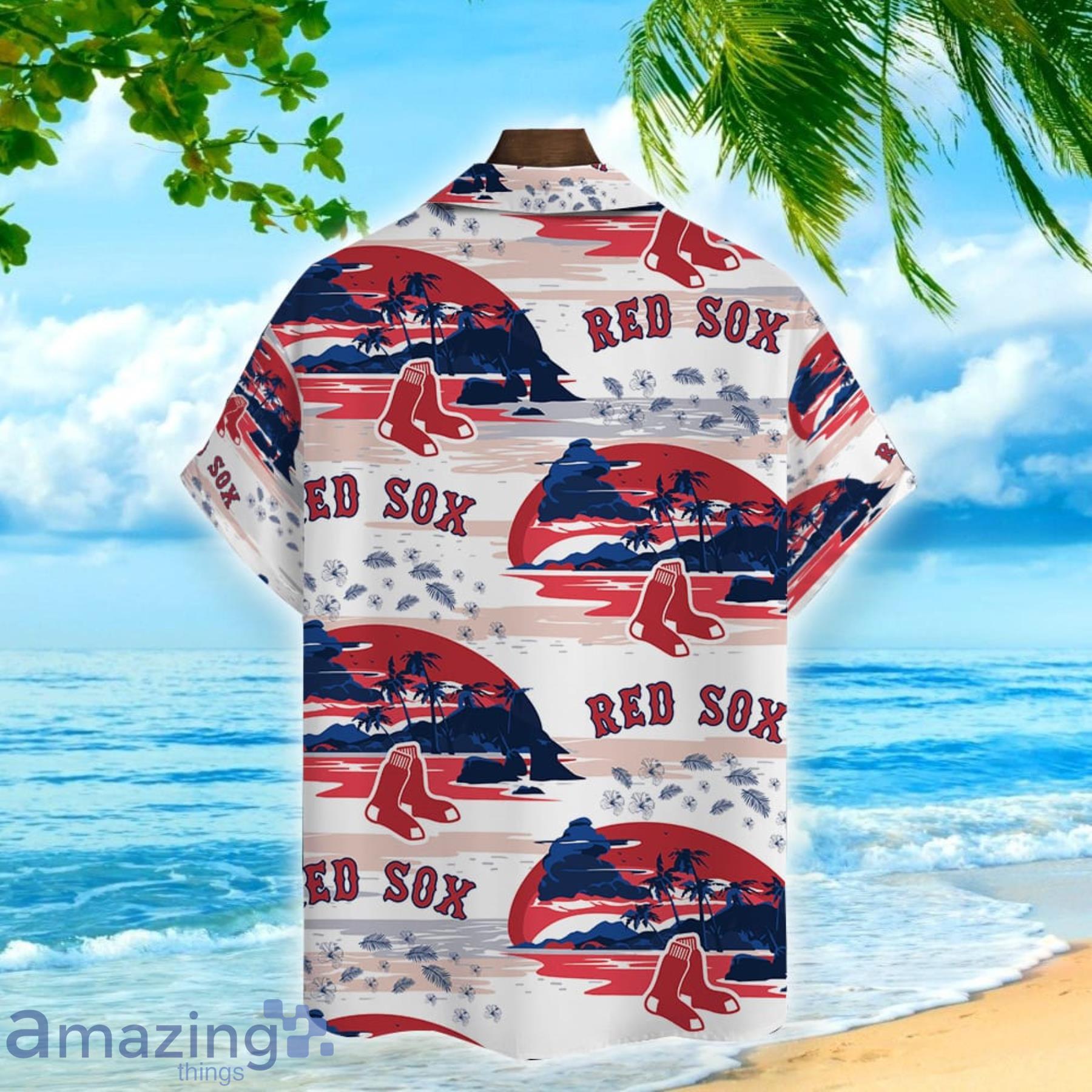 Boston Red Sox Baseball Sport Team Island Pattern Hawaiian Shirt Summer Gift image Boston Red Sox Baseball Sport Team Island Pattern Hawaiian Shirt Summer Gift Product Photo 3