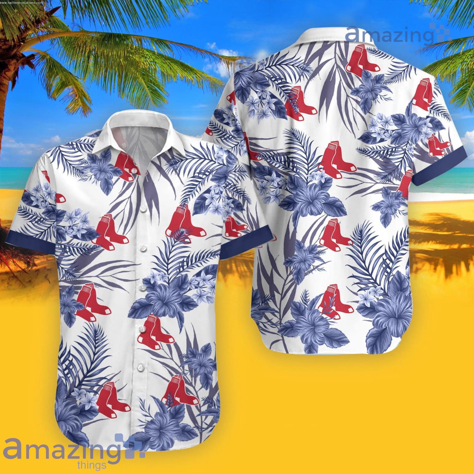 Boston Red Sox Hawaiian Shirt For Men And Women image Boston Red Sox Hawaiian Shirt For Men And Women Product Photo 2