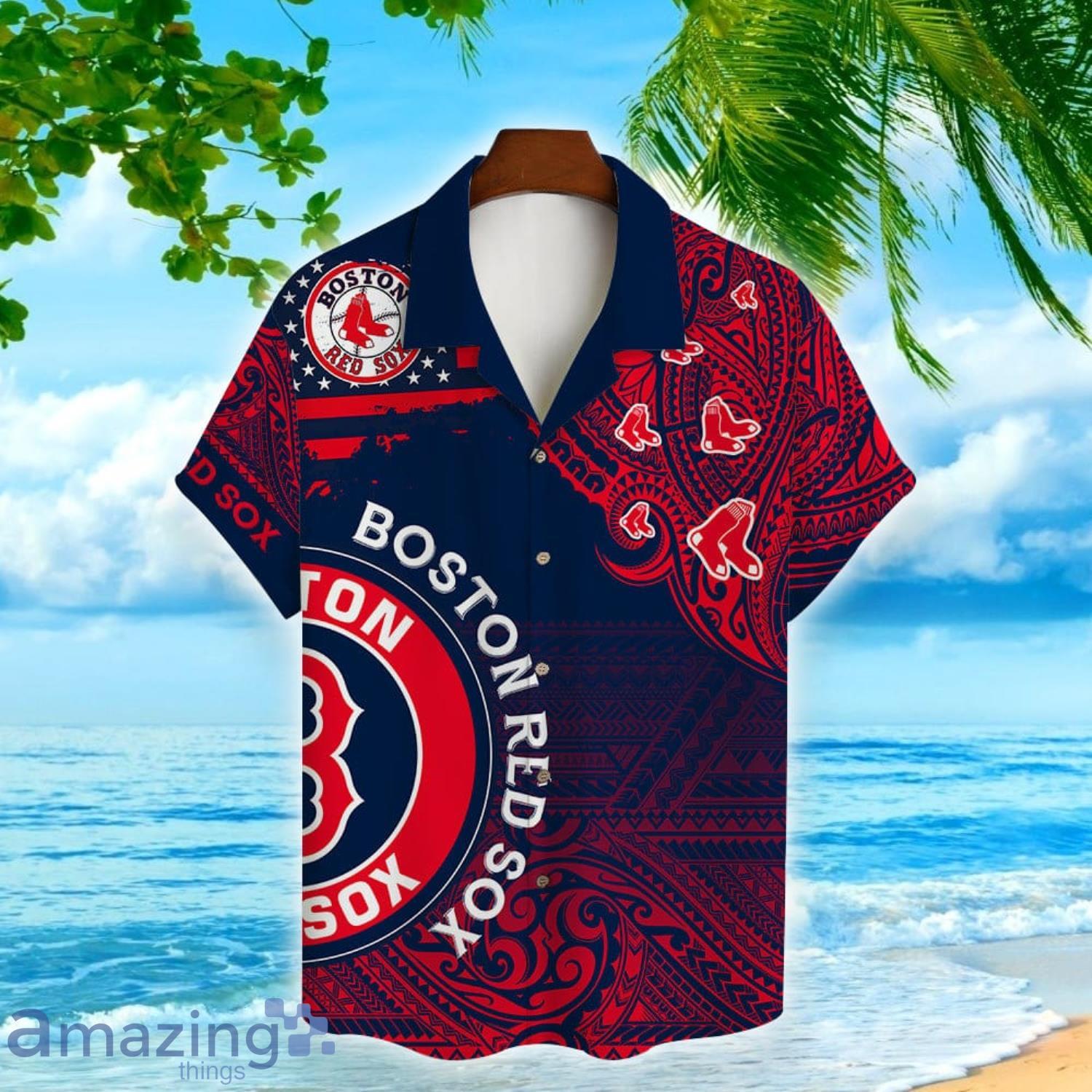 Boston Red Sox Major League Baseball Short Sleeve 3D Hawaiian Shirt Summer  Gift