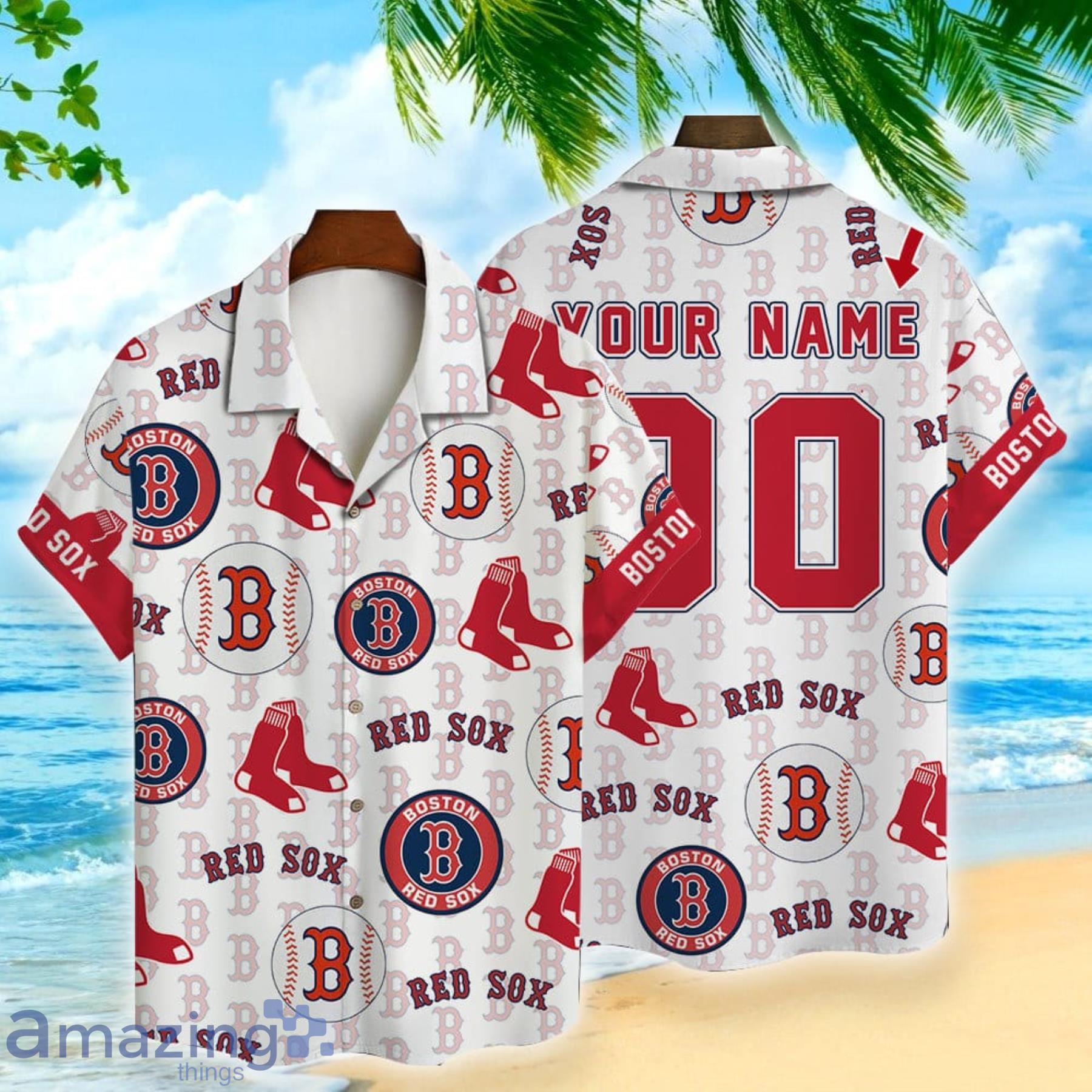 Boston Red Sox MLB Custom Name And Number Best Summer Gift Hawaiian Shirt  For Fans