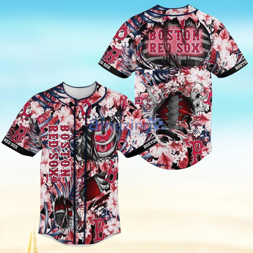 Boston Red Sox Skeleton MLB Baseball Jersey Shirt Product Photo 1 Boston Red Sox Skeleton MLB Baseball Jersey Shirt Product Photo 1