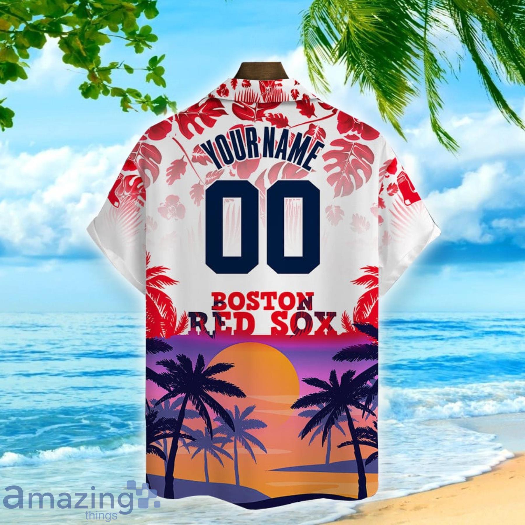 Boston Red Sox Floral Button Up Shirt