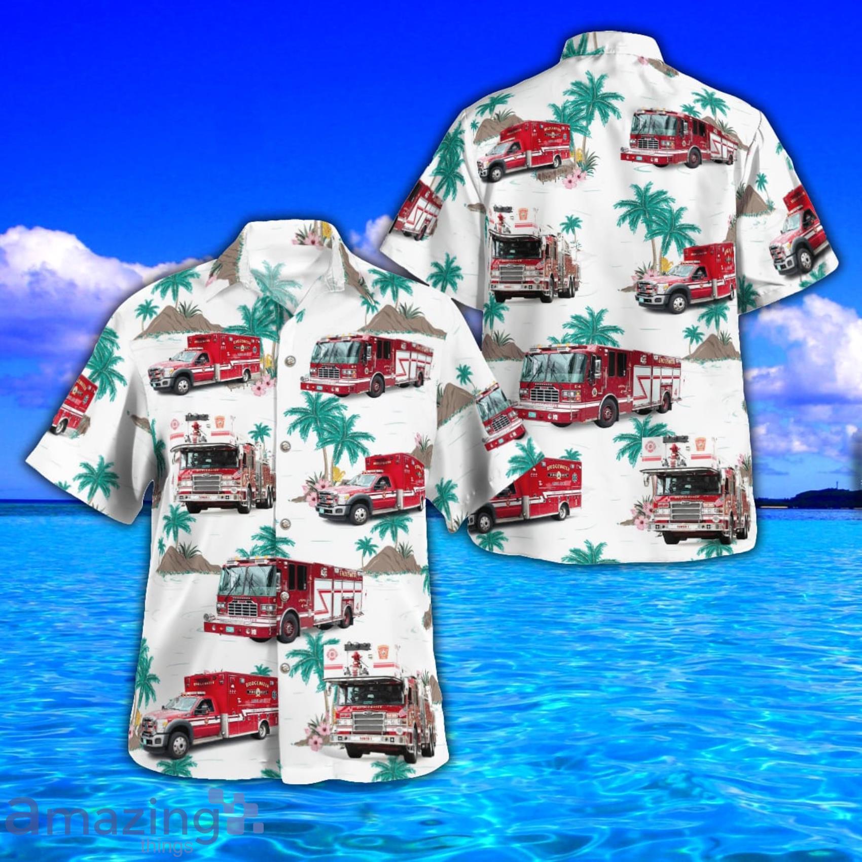 Bridgewater Fire Department Tropical Style AOP Short Sleeve Hawaiian Shirt And Beach Short Product Photo 1 Bridgewater Fire Department Tropical Style AOP Short Sleeve Hawaiian Shirt And Beach Short Product Photo 1