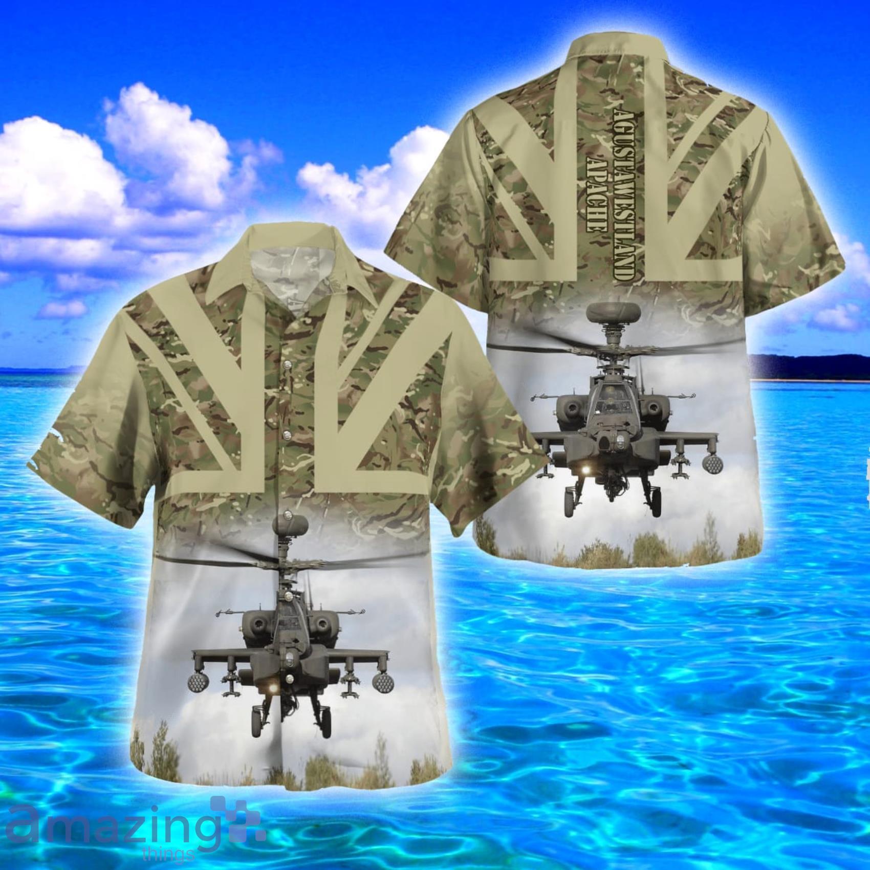 British Army AgustaWestland Apache Tropical Style Hawaiian Shirt And Beach Short Product Photo 1