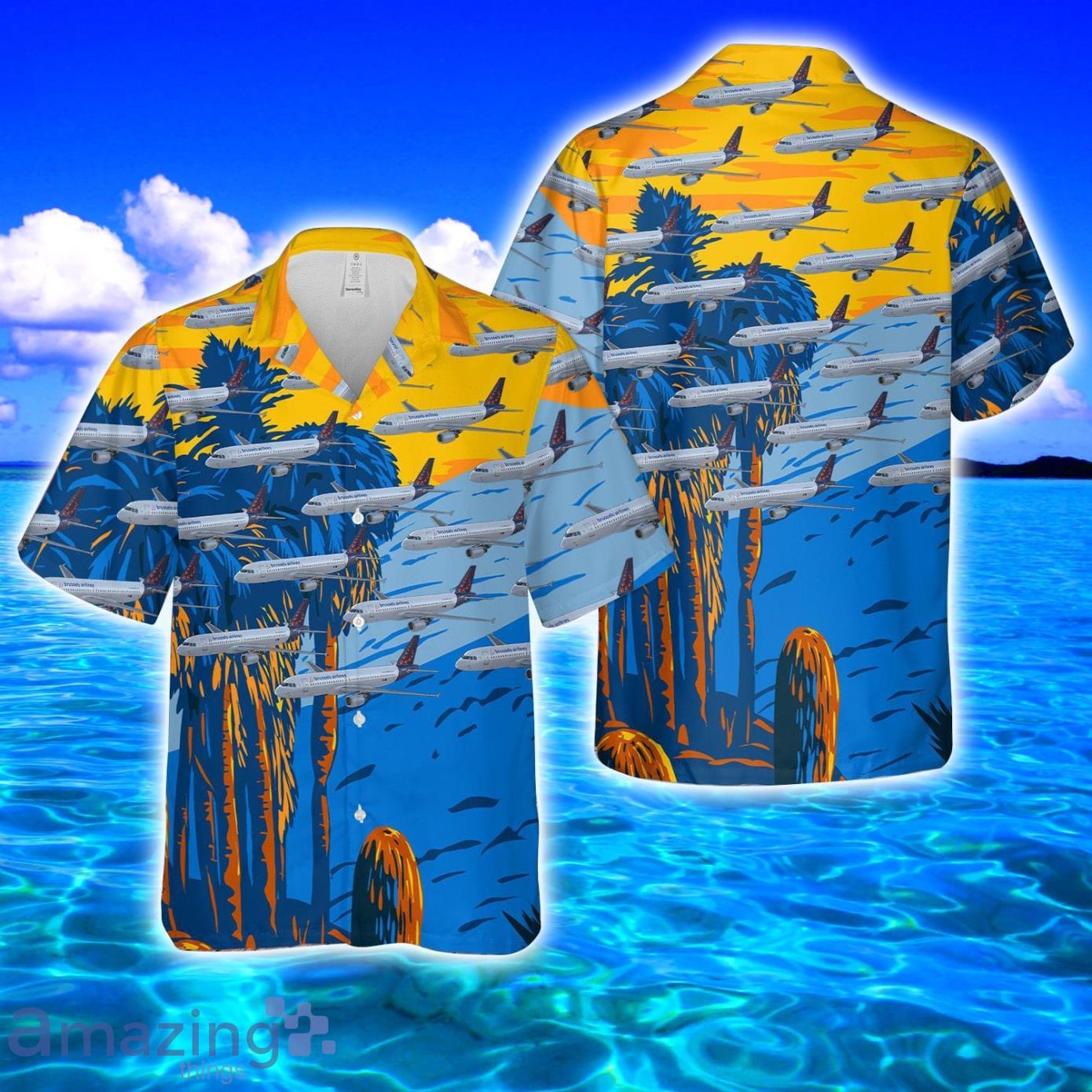 Brussels Airlines Airbus A320-200 AOP Print Hawaiian Shirt And Short Set Product Photo 1 Brussels Airlines Airbus A320-200 AOP Print Hawaiian Shirt And Short Set Product Photo 1