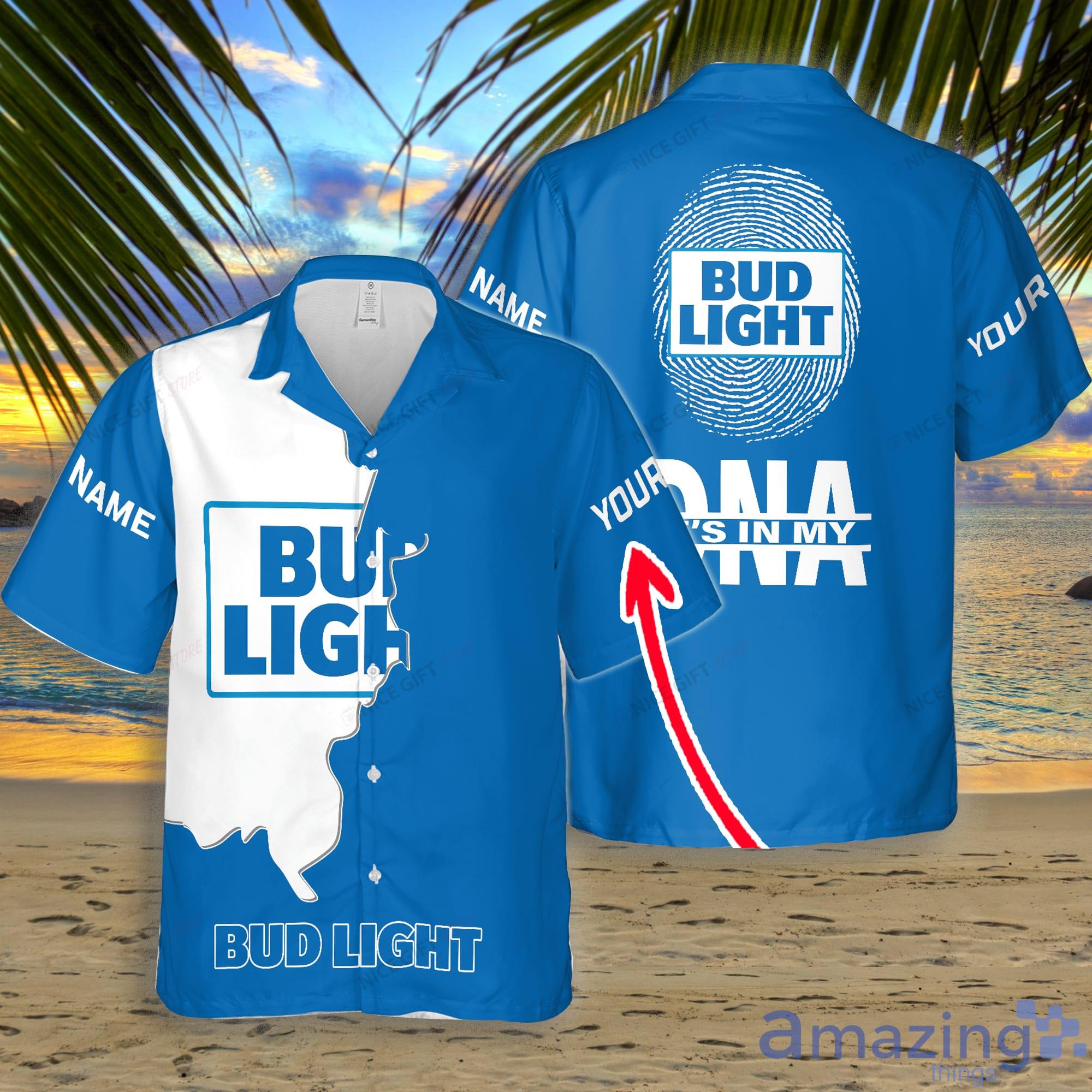 Bud Light Custom Name Its In My DNA Hawaiian Shirt Gift For Father's Day Product Photo 1