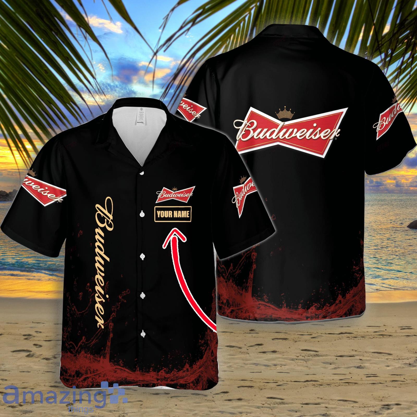 Budweiser Beer Custom Name Hawaiian Shirt Summer Gift Beach Shirt Product Photo 1