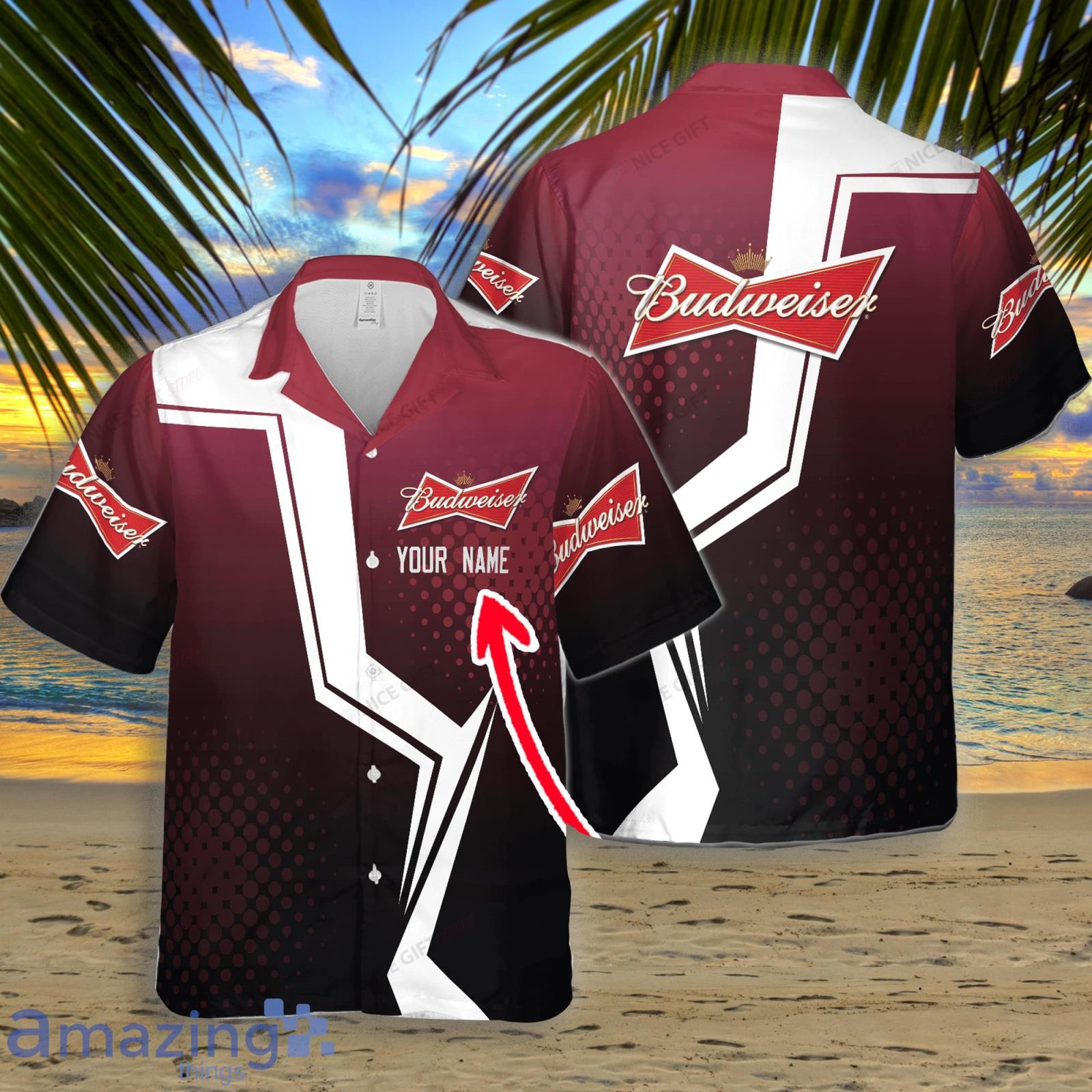 Budweiser Custom Name Hawaiian Shirt Summer Gift Beach Shirt Product Photo 1