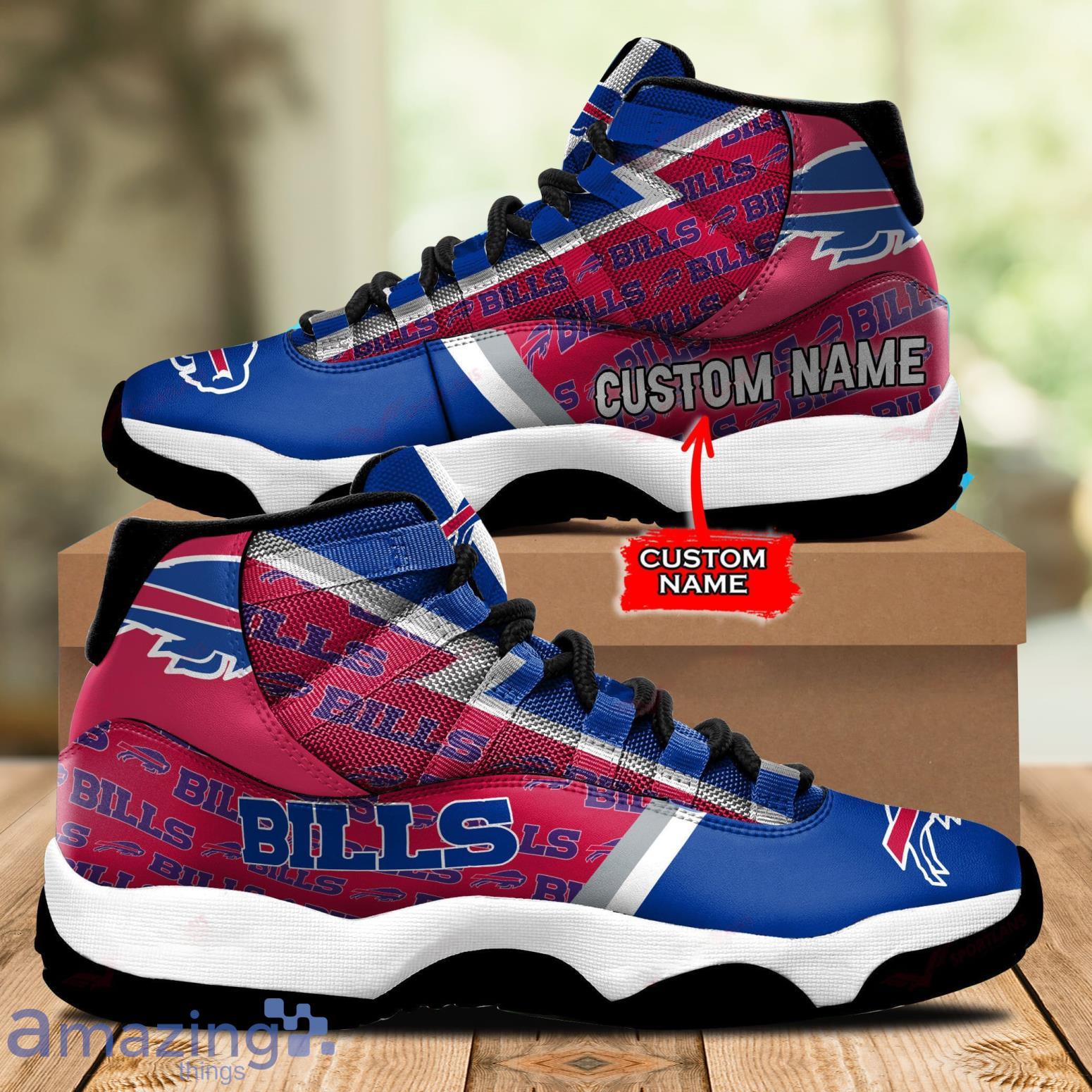 Buffalo Bills NFL Custom Name Air Jordan 11 Sneakers Shoes For