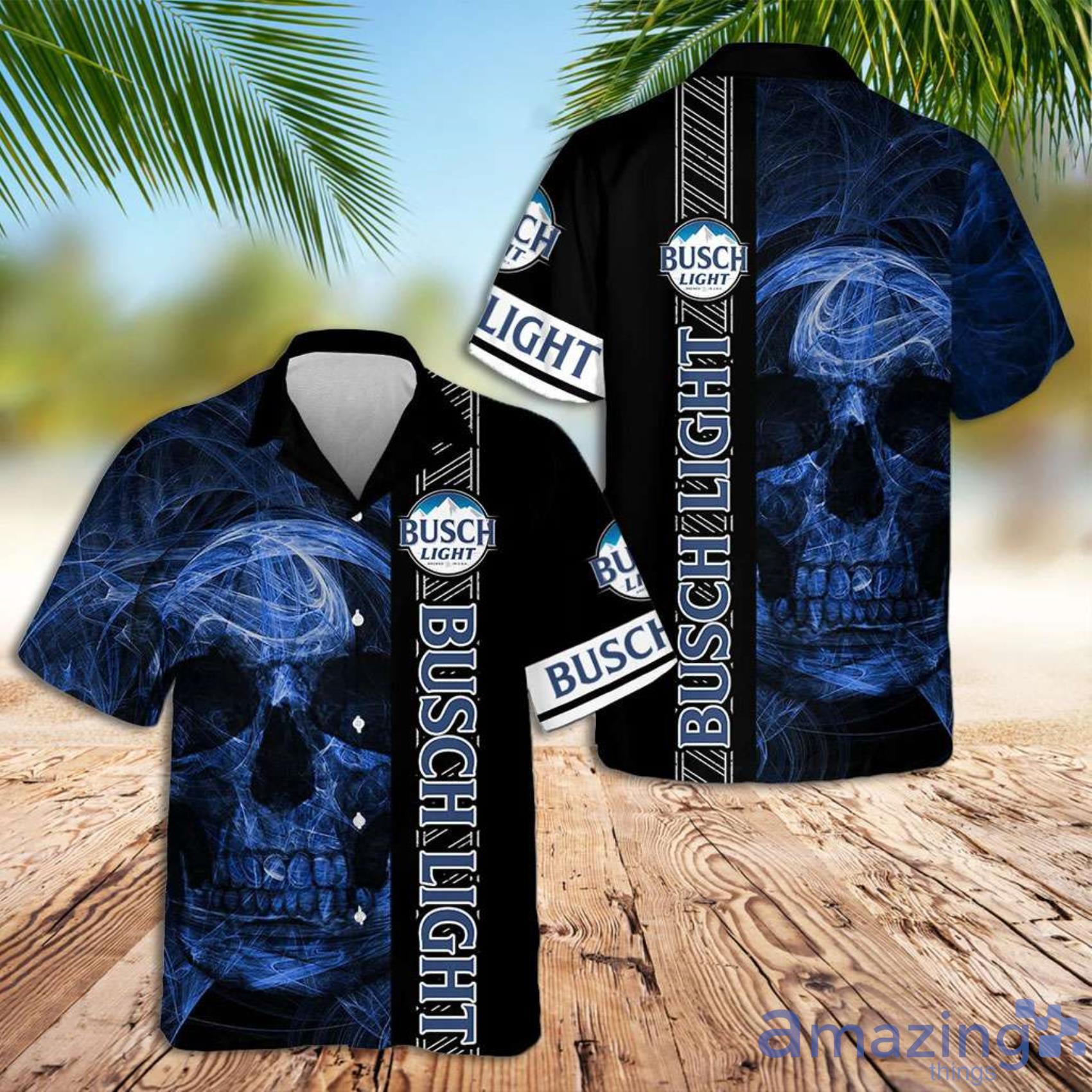 Busch Light Busch Light Smoky Blue Skull Men And Women Hawaiian Shirt Summer Gift Product Photo 1