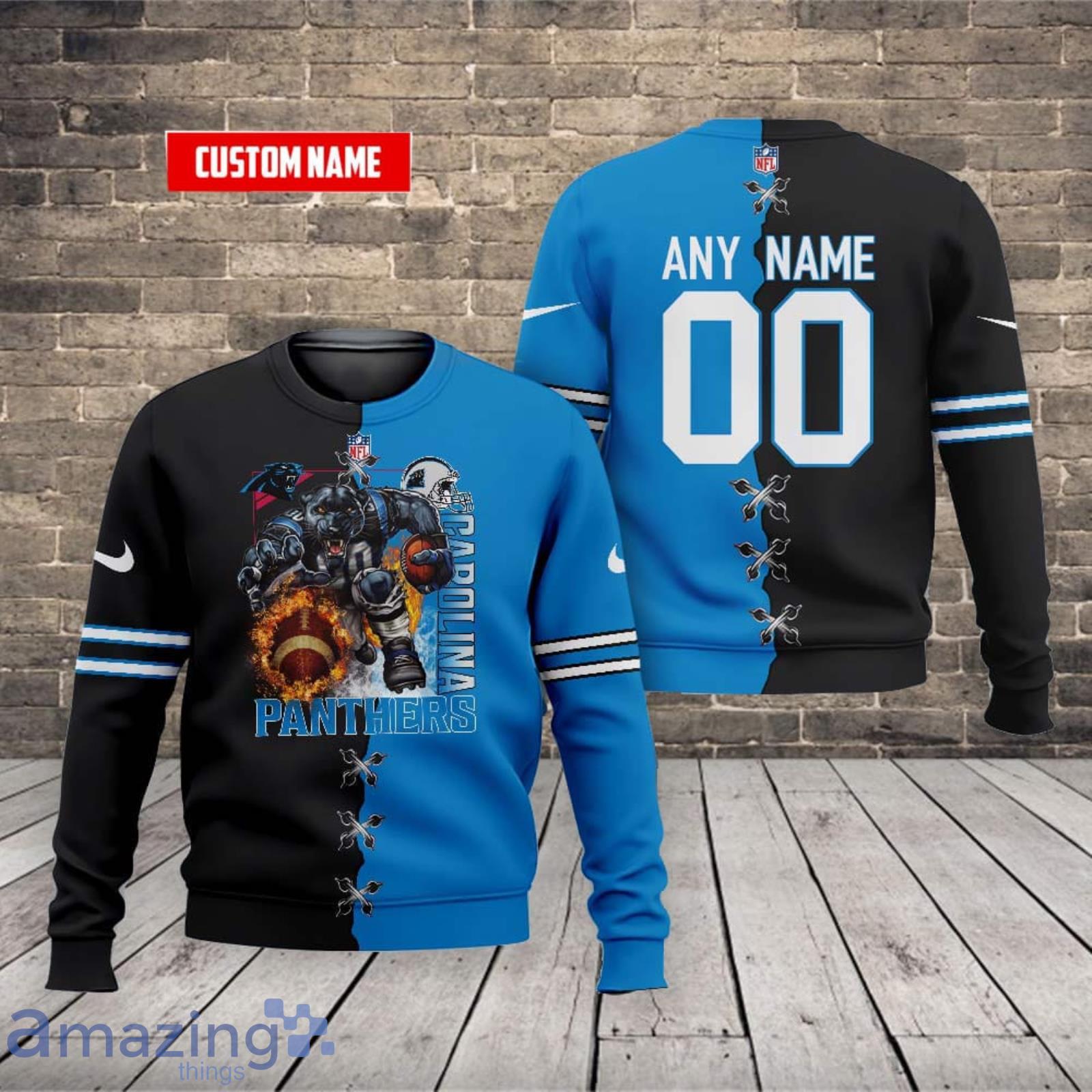 Carolina Panthers Nfl Custom Name And Number T Shirt Sweatshirt Hoodie 3D All Over Print Shirt image Carolina Panthers Nfl Custom Name And Number T-Shirt Sweatshirt Hoodie 3D All Over Print Shirt Product Photo 2