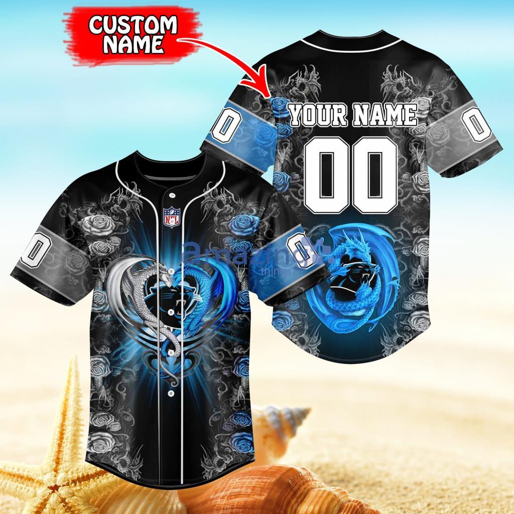 Carolina Panthers Personalized Name & Number NFL Dragon Baseball Shirt Best  Gift Fans