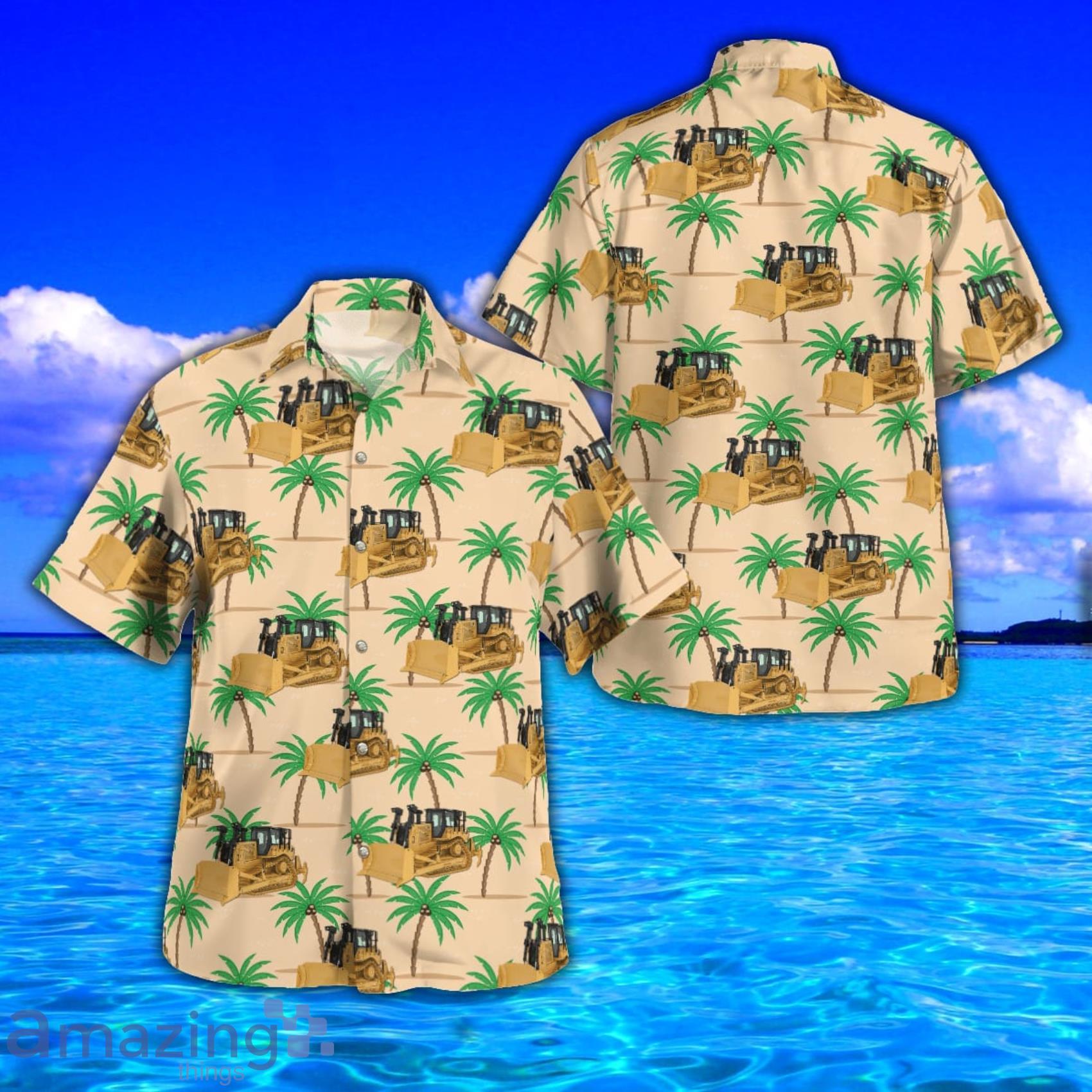 Caterpillar D7 Dozers Tropical Style Full Print Hawaiian Shirt Vs Short Set Product Photo 1