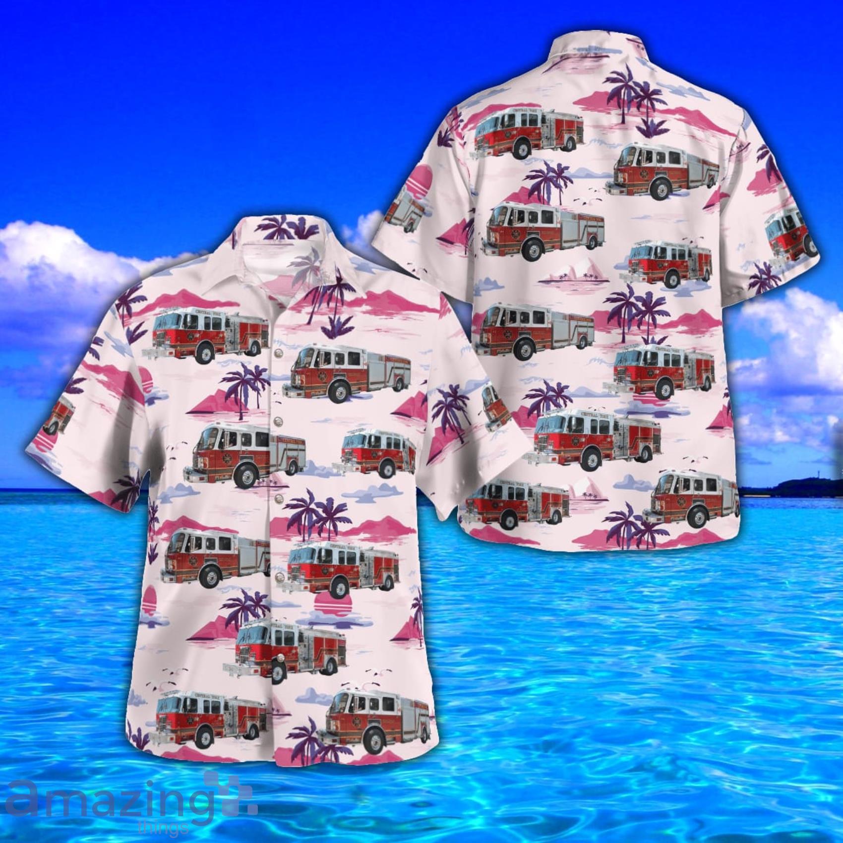 Central York Fire Services AOP Aloha Tropical Style Hawaiian Shirt And Beach Short Product Photo 1