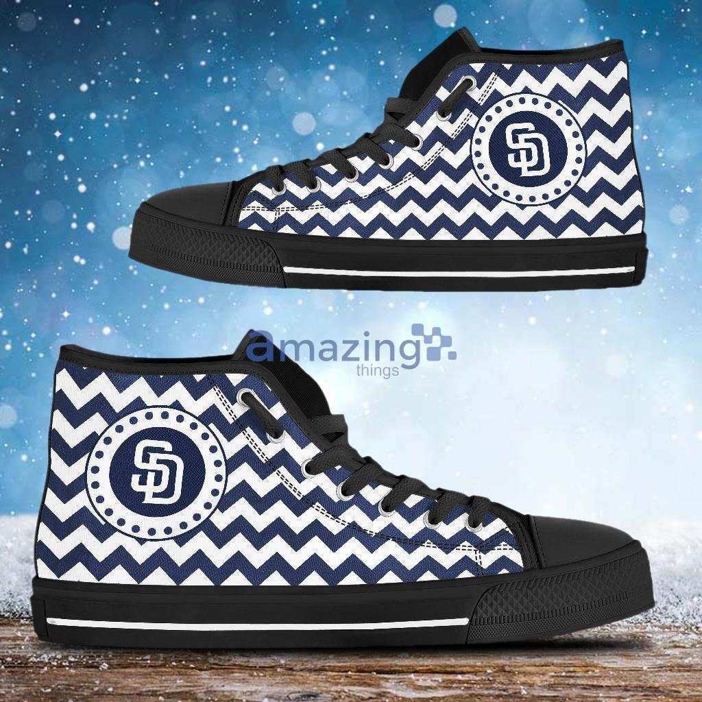 Chevron Broncos San Diego Padres MLB High Top Shoes For Men Women