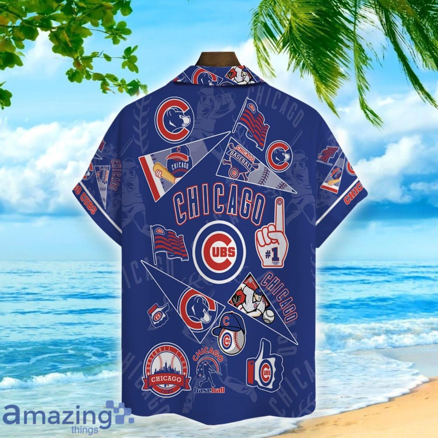 Chicago Cubs Major League Baseball Logo 3D Print Hawaiian Shirt For Men And Women image Chicago Cubs Major League Baseball Logo 3D Print Hawaiian Shirt For Men And Women Product Photo 3