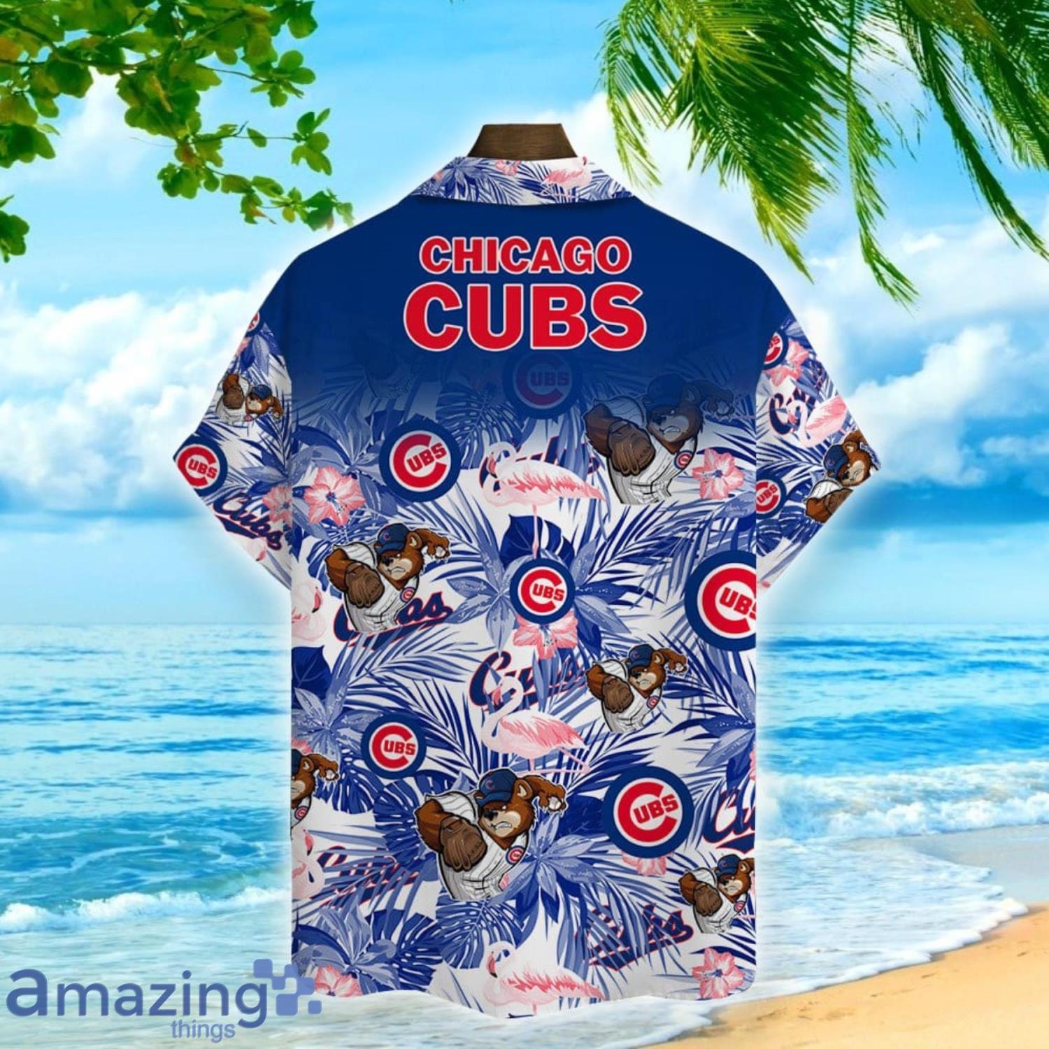 Chicago Cubs Major League Baseball Mascot Tropical Floral Hawaiian Shirt  For Men And Women
