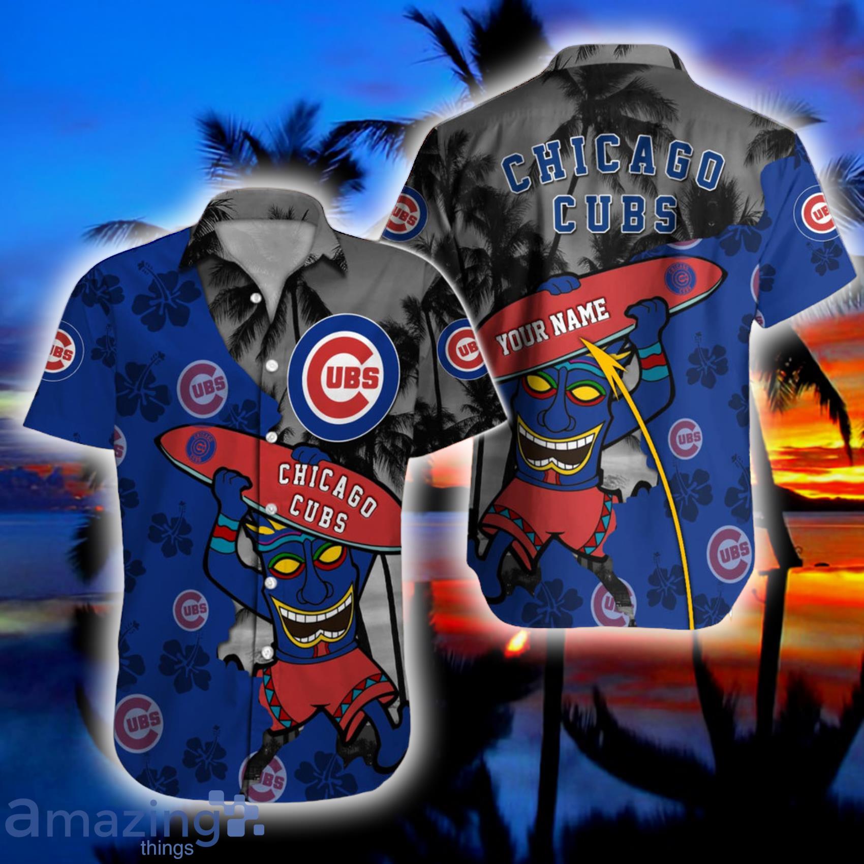 SALE] Personalized MLB Chicago Cubs Palm Tree Style Hawaiian Shirt