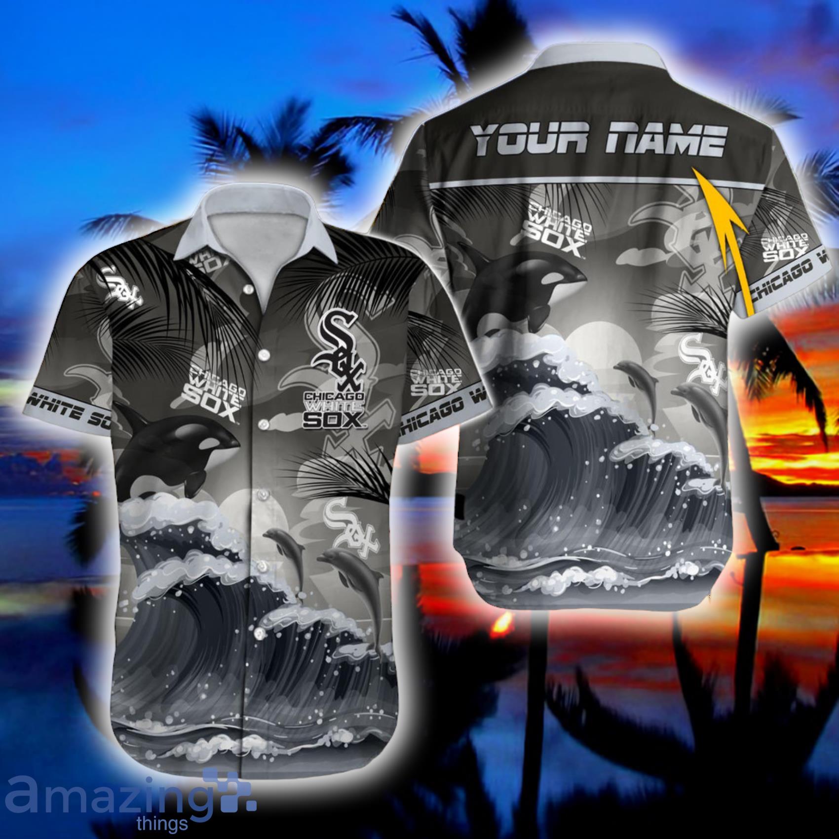 Chicago White SoxMLB Custom Name Cute  Dolphin Ocean And Sky Hawaiian shirt Product Photo 1