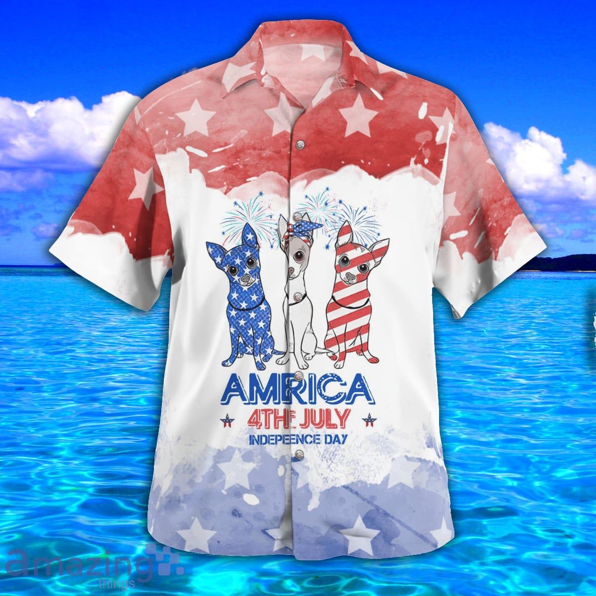 Chihuahua Independence Dog AOP Aloha Hawaiian Shirt And Beach Short image Chihuahua Independence Dog AOP Aloha Hawaiian Shirt And Beach Short Product Photo 2