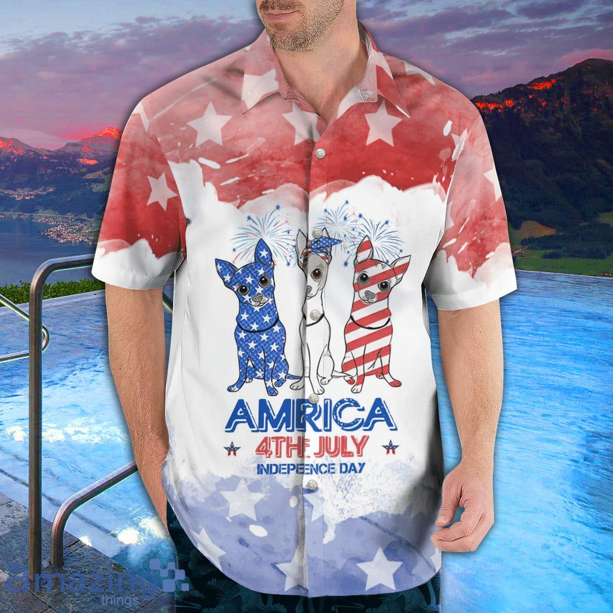 Chihuahua Independence Dog AOP Aloha Hawaiian Shirt And Beach Short image Chihuahua Independence Dog AOP Aloha Hawaiian Shirt And Beach Short Product Photo 3