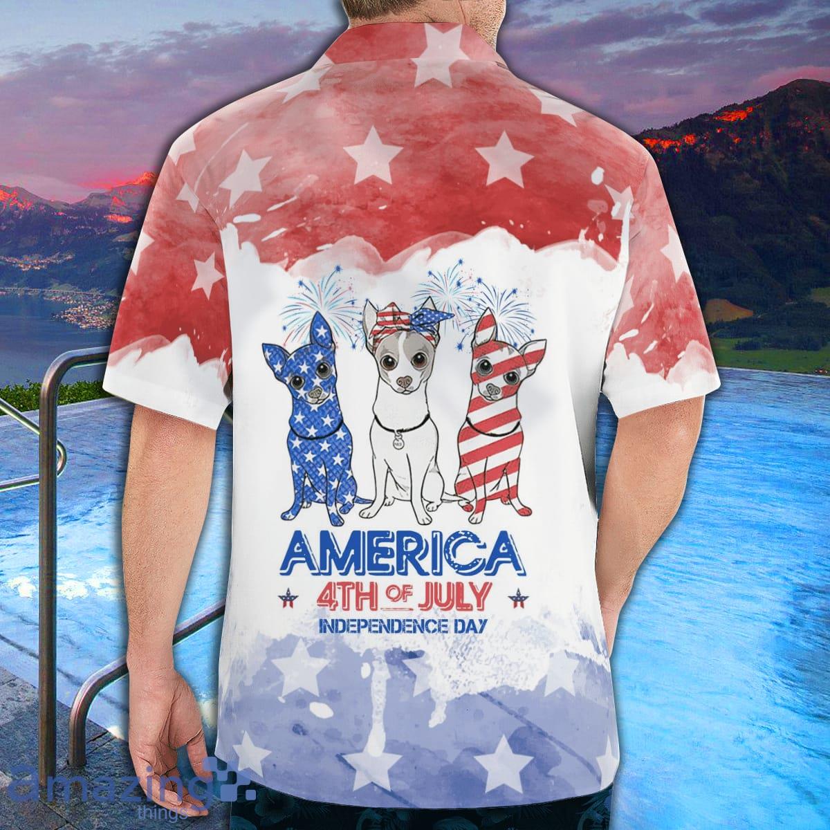 Chihuahua Independence Dog AOP Aloha Hawaiian Shirt And Beach Short image Chihuahua Independence Dog AOP Aloha Hawaiian Shirt And Beach Short Product Photo 4