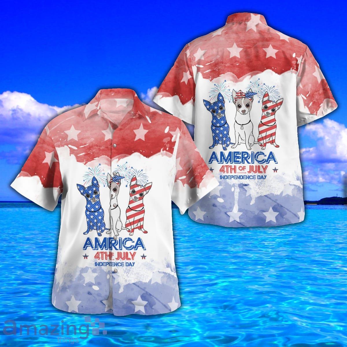 Chihuahua Independence Dog AOP Aloha Hawaiian Shirt And Beach Short Product Photo 1