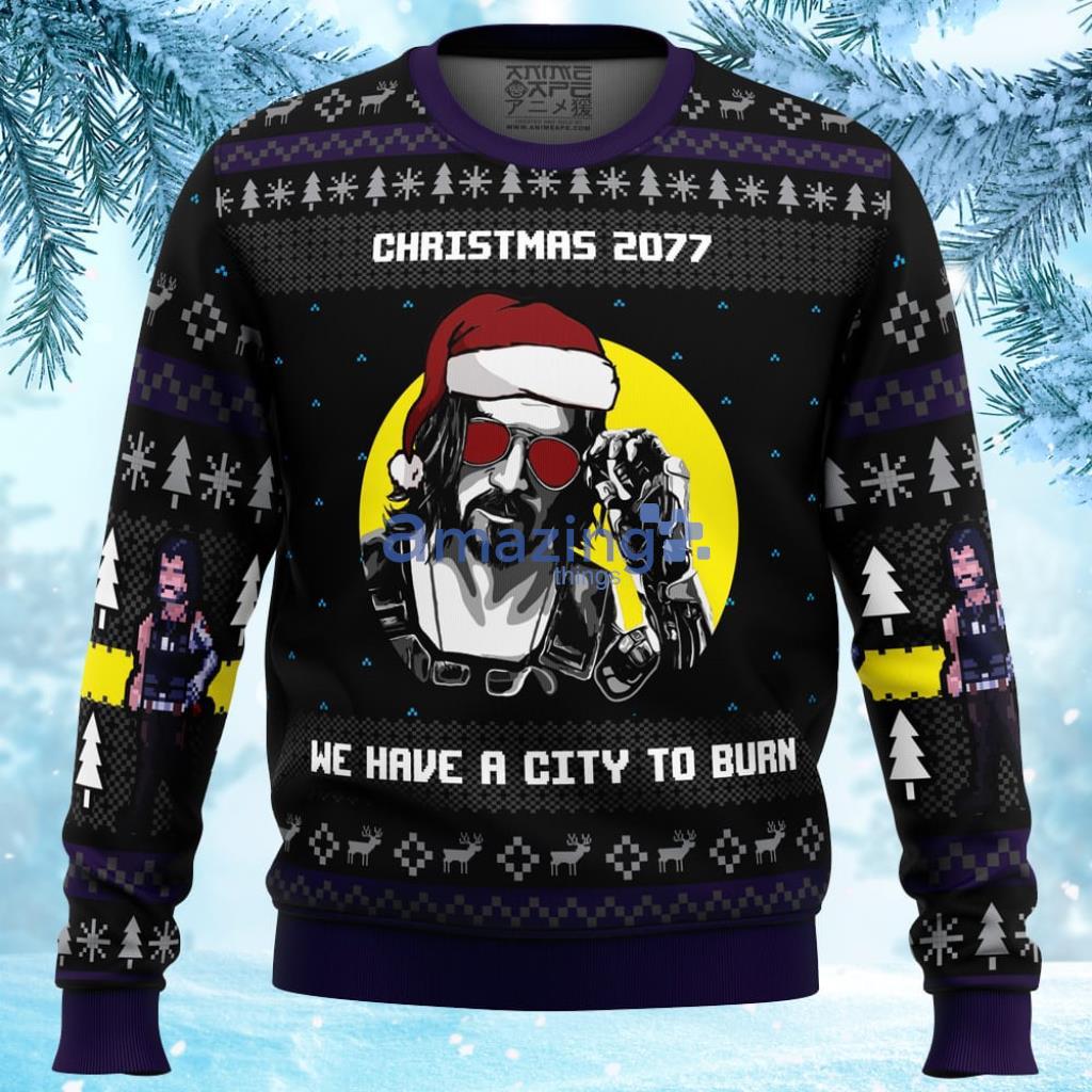 Christmas Cyberpunk 2077 Ugly Christmas Sweater 3D Product Photo 1 Christmas Cyberpunk 2077 Ugly Christmas Sweater 3D Product Photo 1