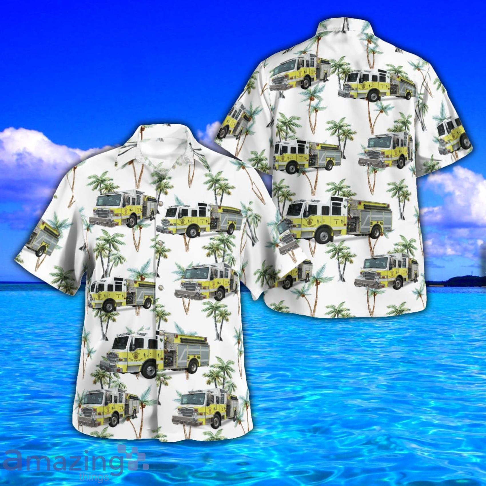Cicero Fire Department Tropical Style AOP Short Sleeve Hawaiian Shirt And Beach Short Product Photo 1