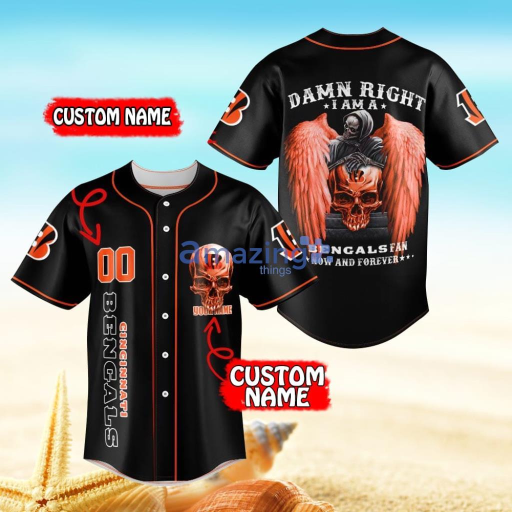 Cincinnati Bengals NFL Custom Name And Number Baseball Jersey